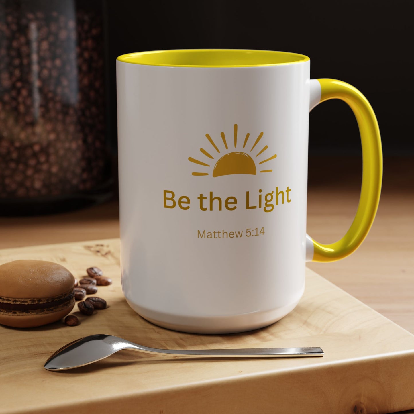 Be the Light Coffee Mug; Inspirational Christian Gift (Matthew 5:14)