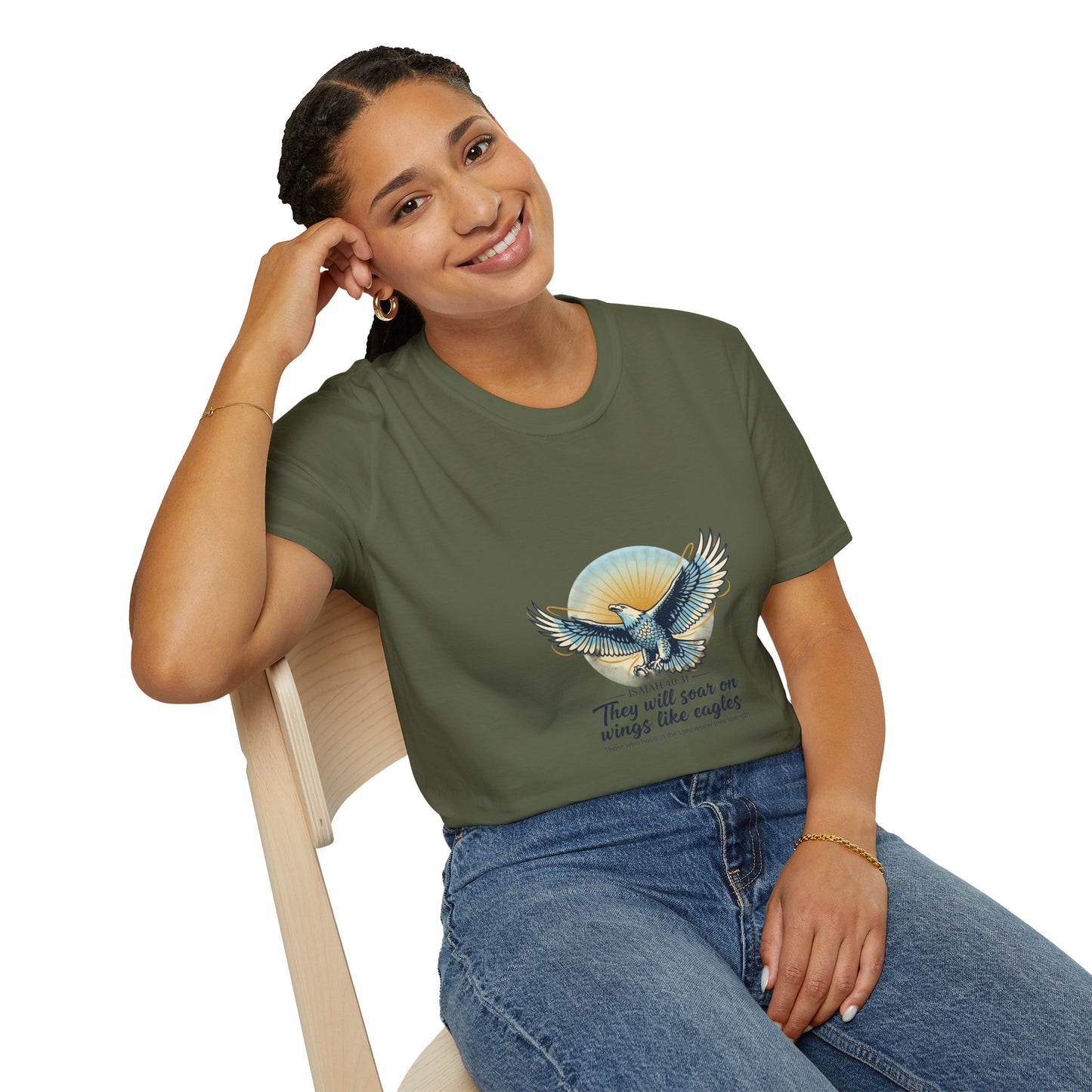 Eagle Wings Graphic T-Shirt "They will soar on wings like eagles" Inspirational Tee