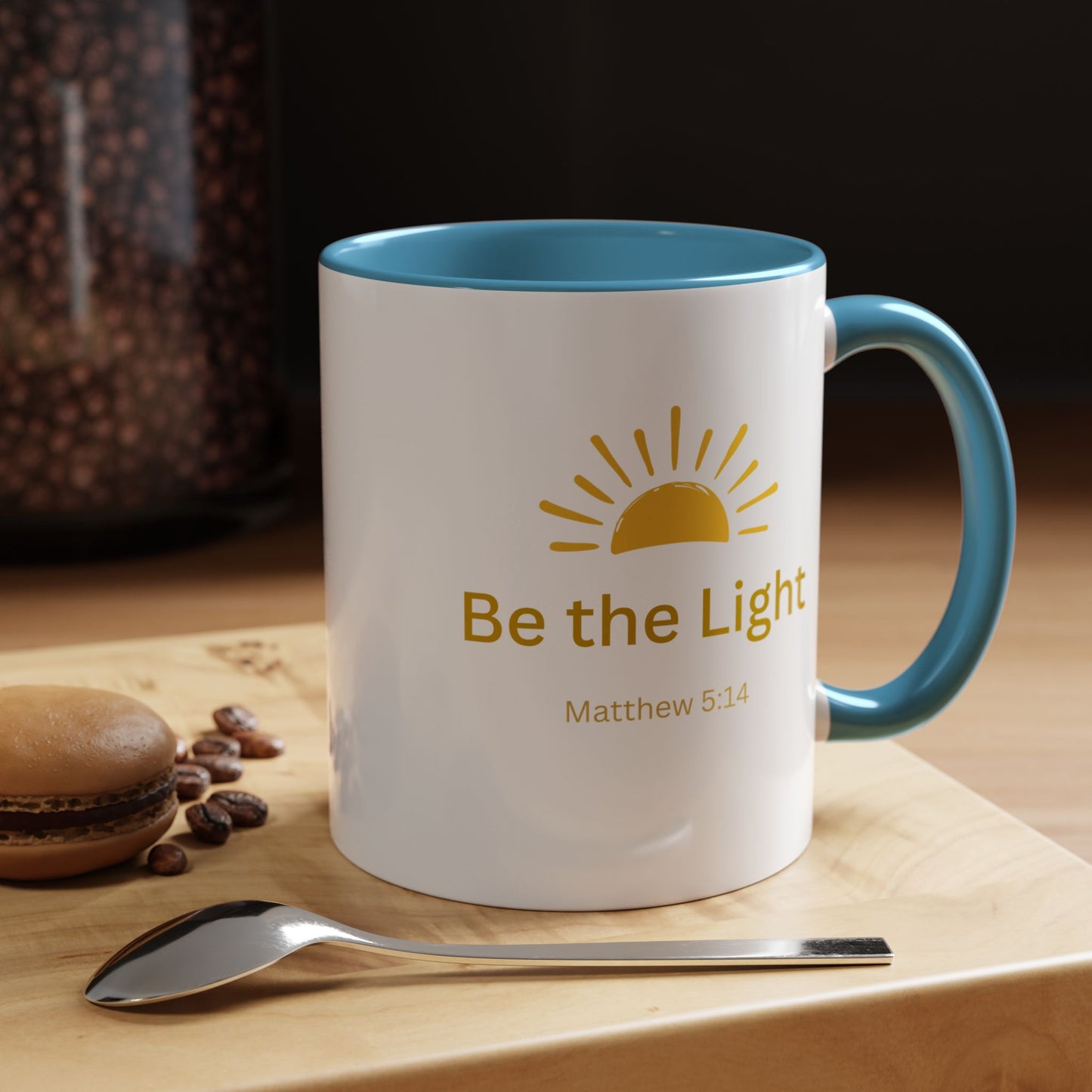 Be the Light Coffee Mug; Inspirational Christian Gift (Matthew 5:14)