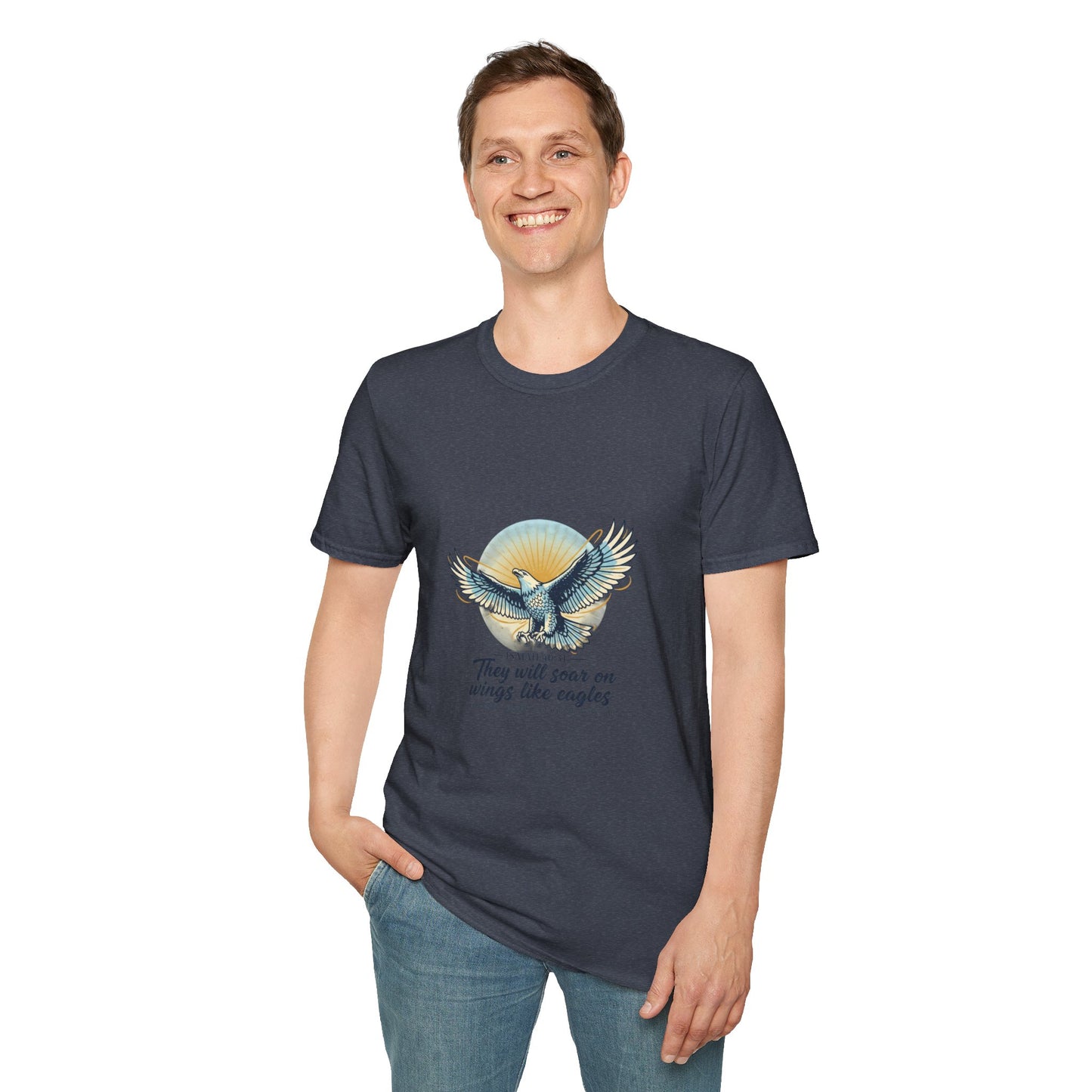 Eagle Wings Graphic T-Shirt "They will soar on wings like eagles" Inspirational Tee