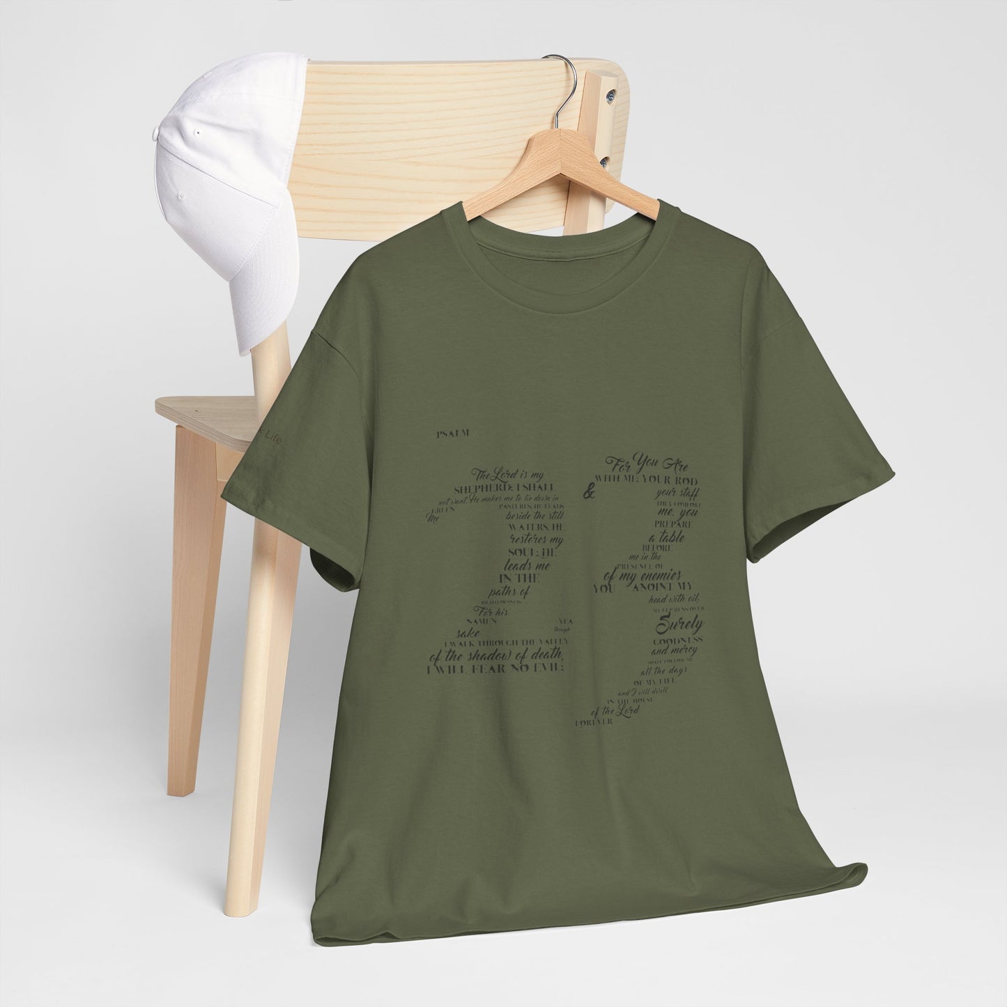 Psalm 23 T‑Shirt; from verse 1 to 6