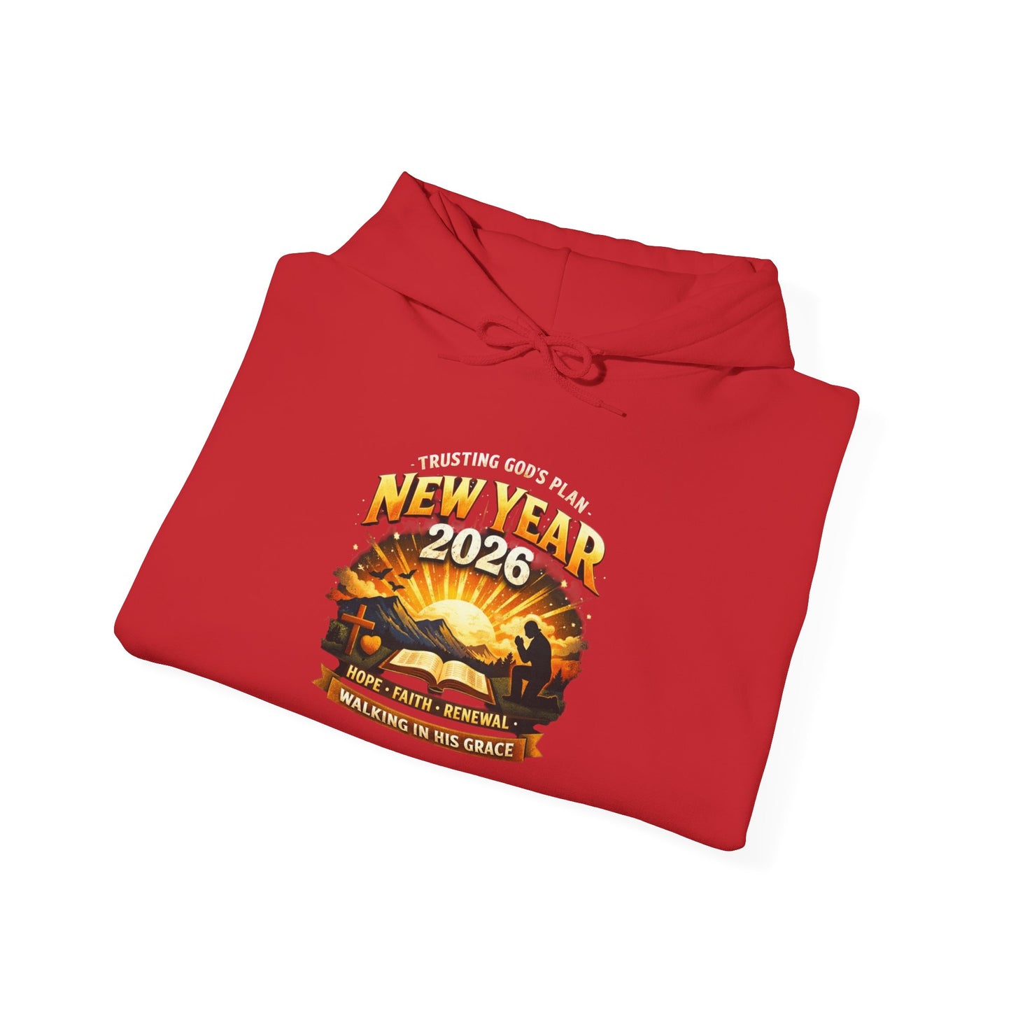 New Year 2026 Graphic Hoodie. Sunrise Celebration Pullover