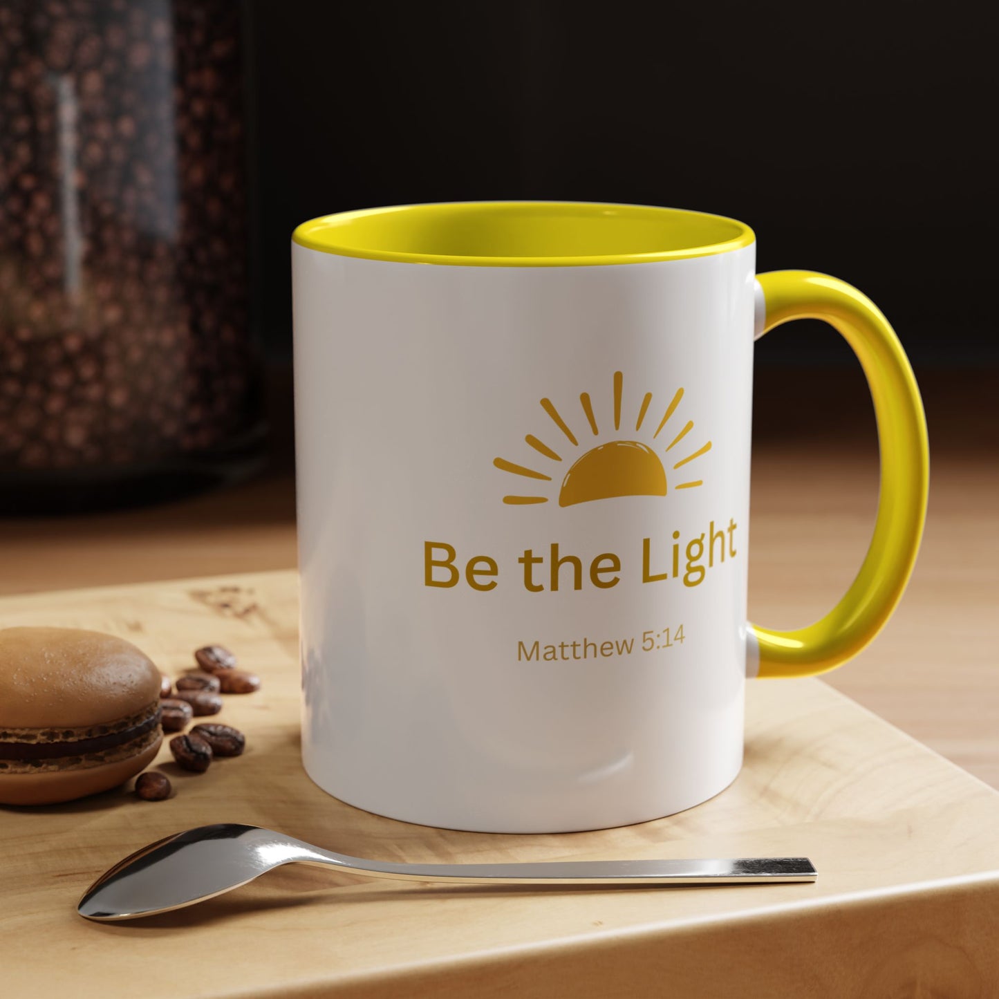 Be the Light Coffee Mug; Inspirational Christian Gift (Matthew 5:14)