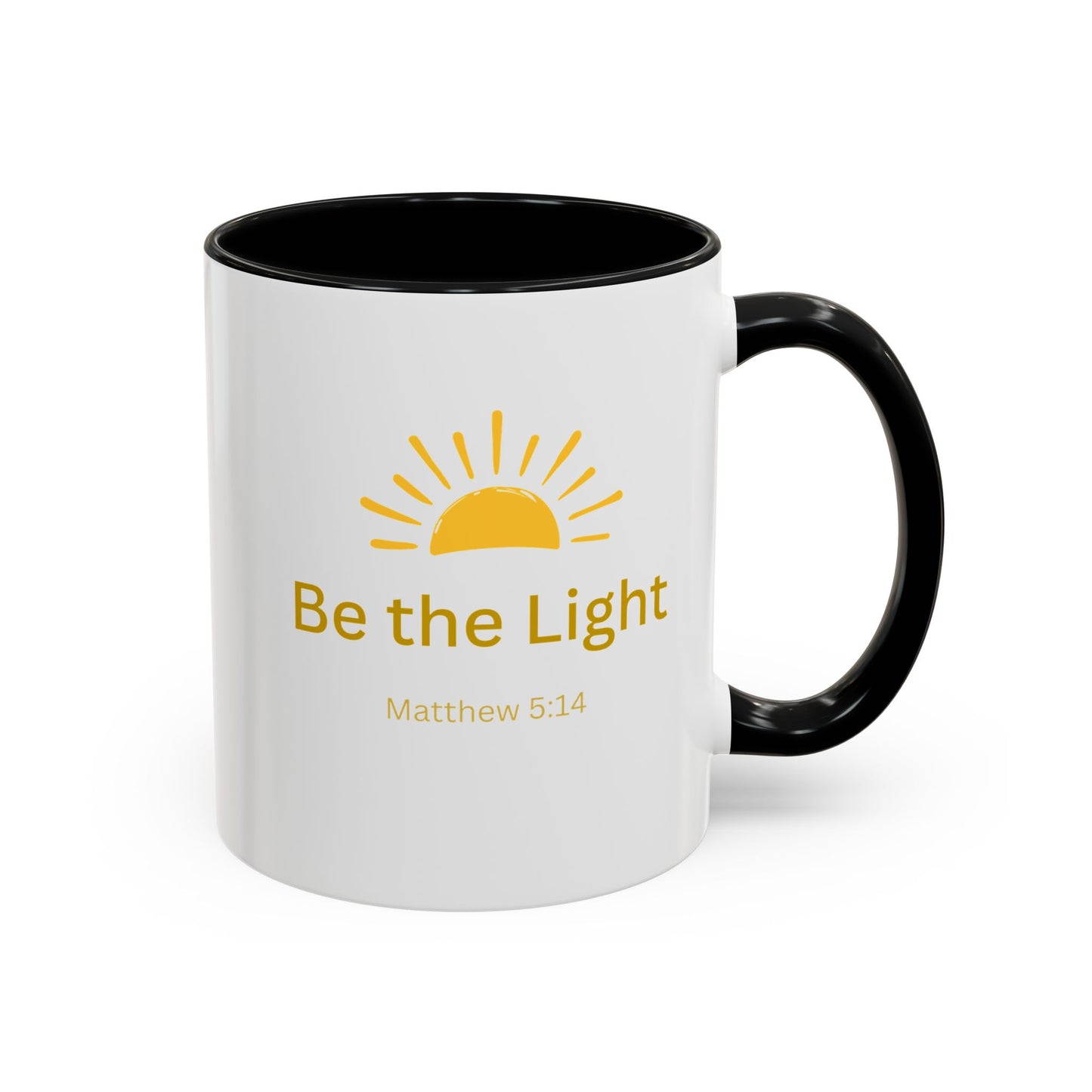Be the Light Coffee Mug; Inspirational Christian Gift (Matthew 5:14)