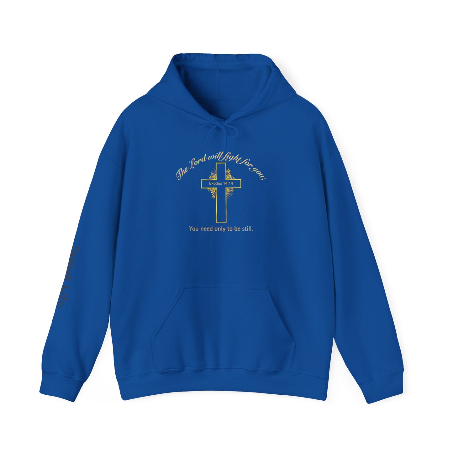 Christian Cross Hoodie  "The Lord will fight for you" Inspirational Faith Sweatshirt
