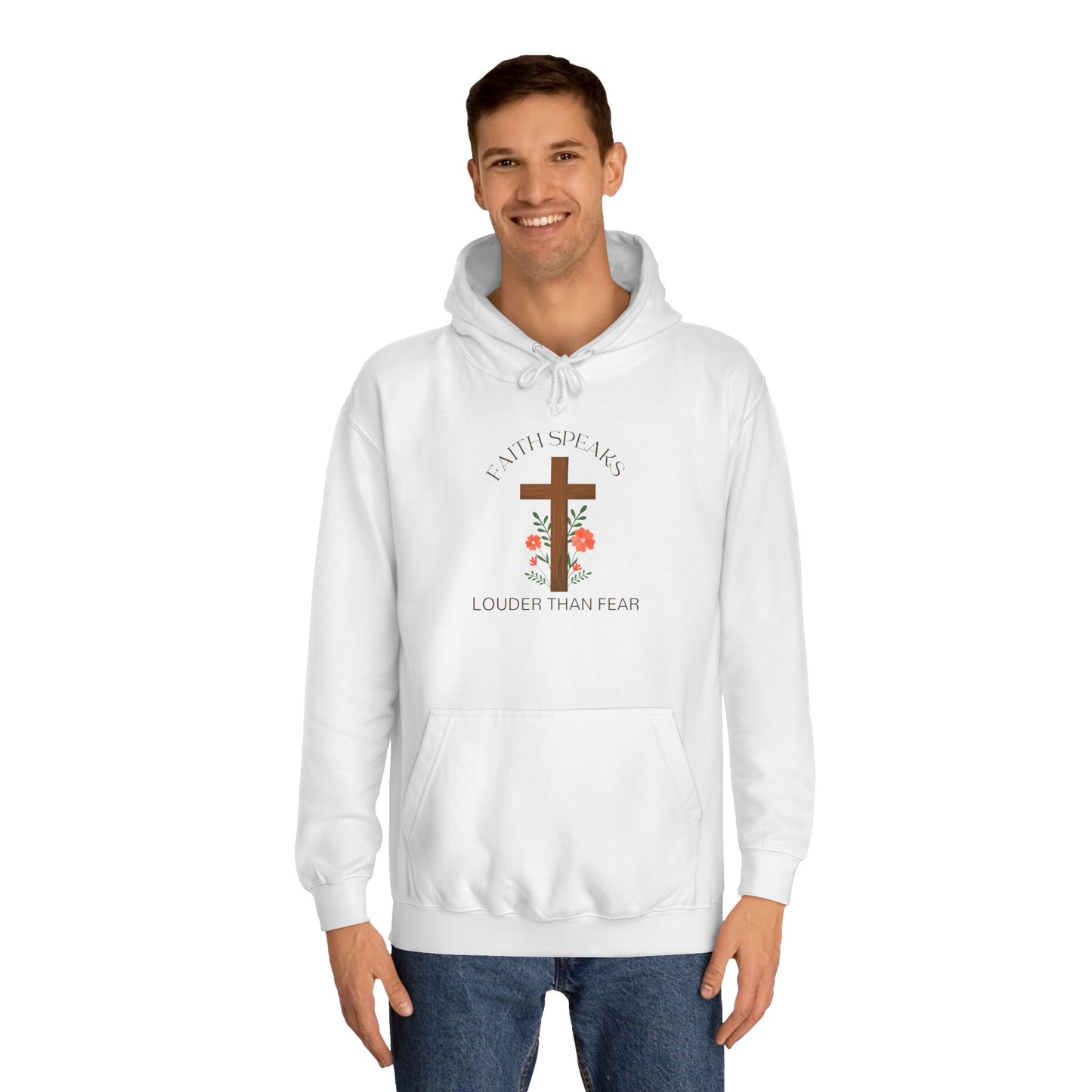 Christian Cross Hoodie - Floral Cross "Speak Life" Religious Pullover