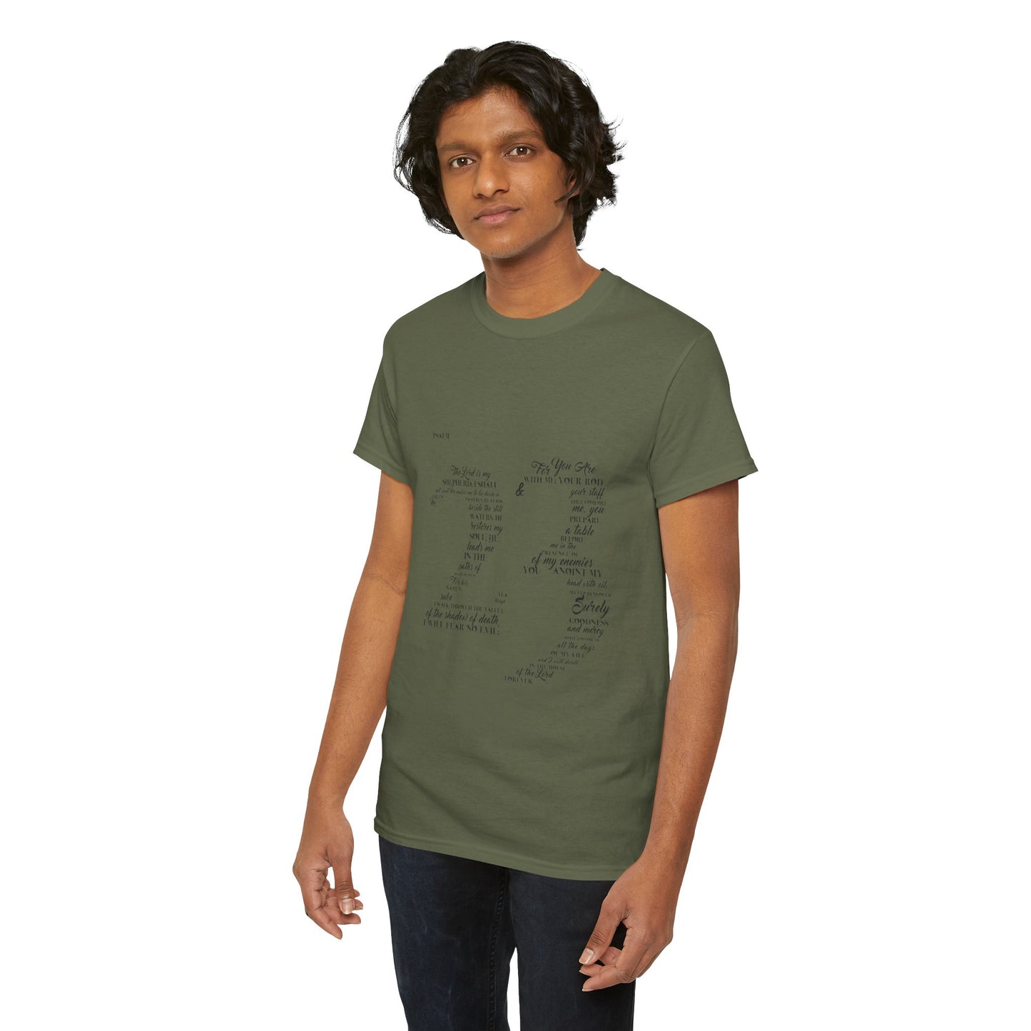 Psalm 23 T‑Shirt; from verse 1 to 6