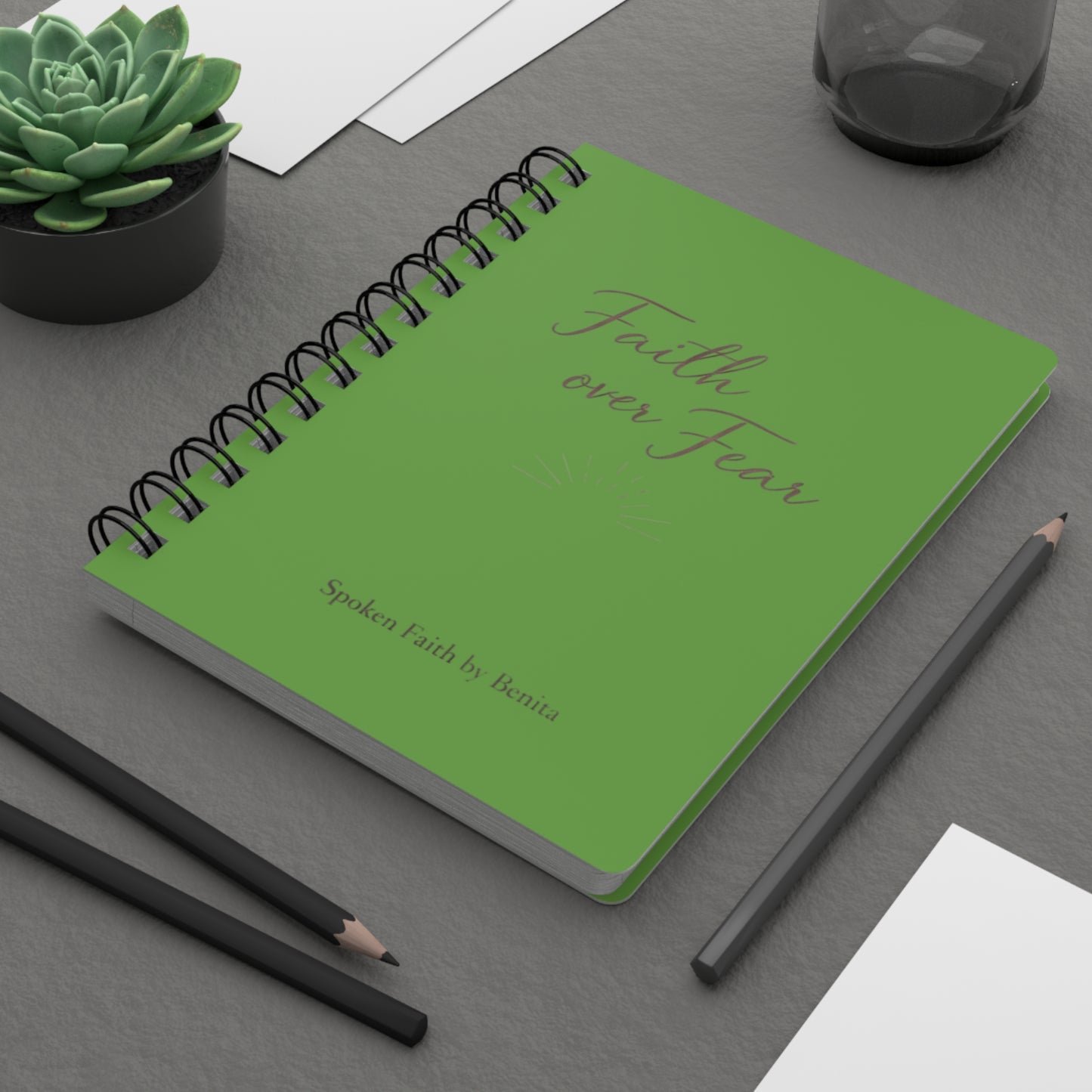 Spiral Journal  "Faith over Fear" Christian Prayer & Devotional Notebook