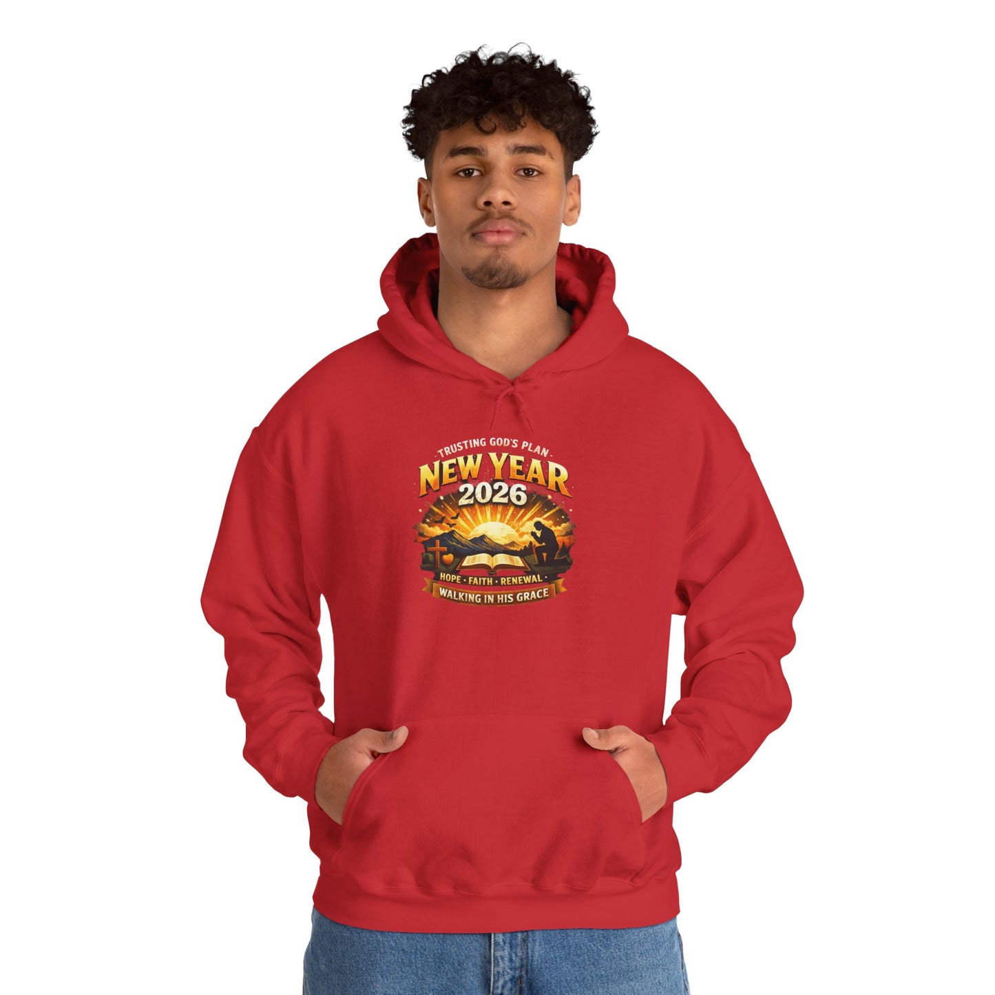 New Year 2026 Graphic Hoodie. Sunrise Celebration Pullover