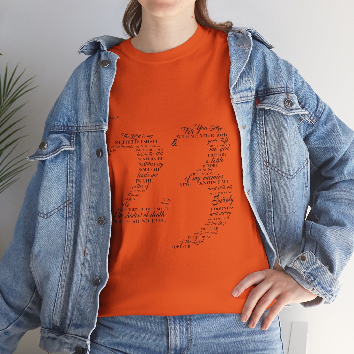 Psalm 23 T‑Shirt; from verse 1 to 6
