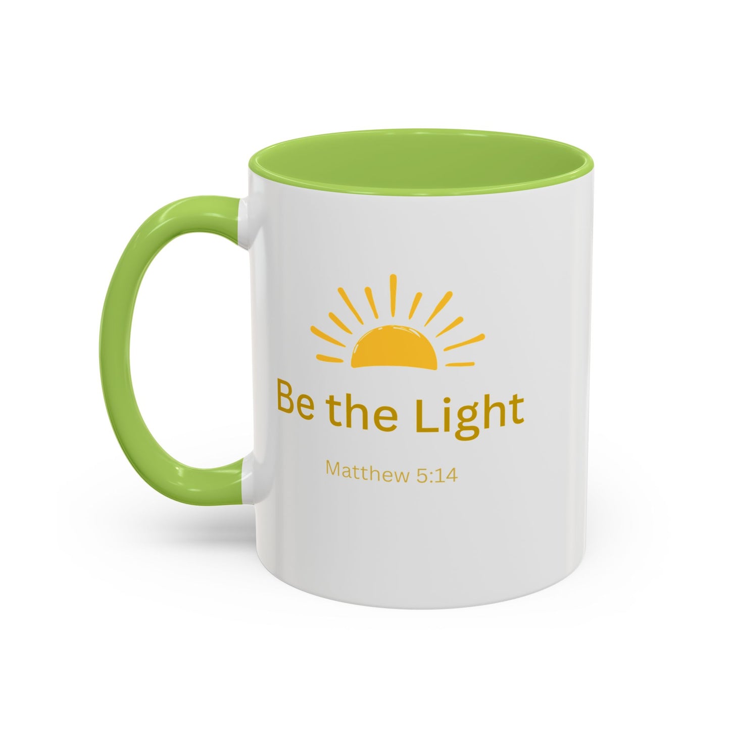 Be the Light Coffee Mug; Inspirational Christian Gift (Matthew 5:14)