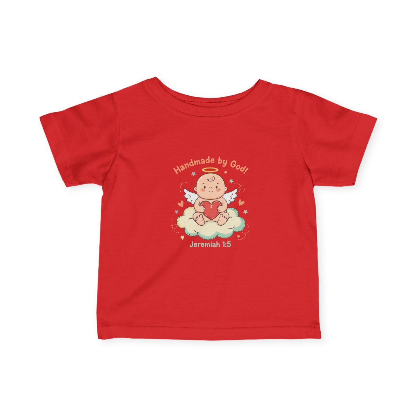 Baby Tee Handmade by God Cute Baby on Cloud (Jeremiah 1:5)