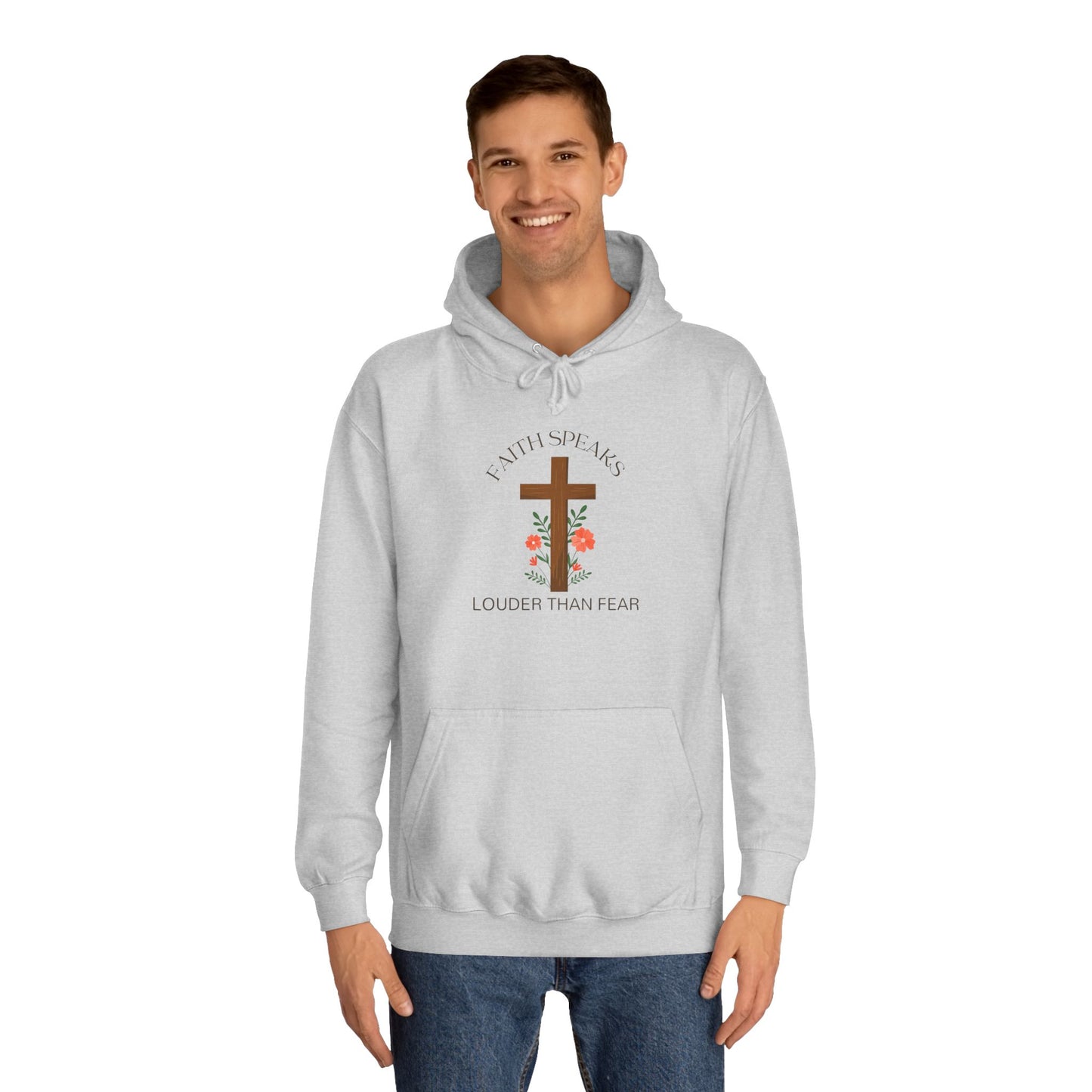 Christian Cross Hoodie - Floral Cross "Speak Life" Religious Pullover
