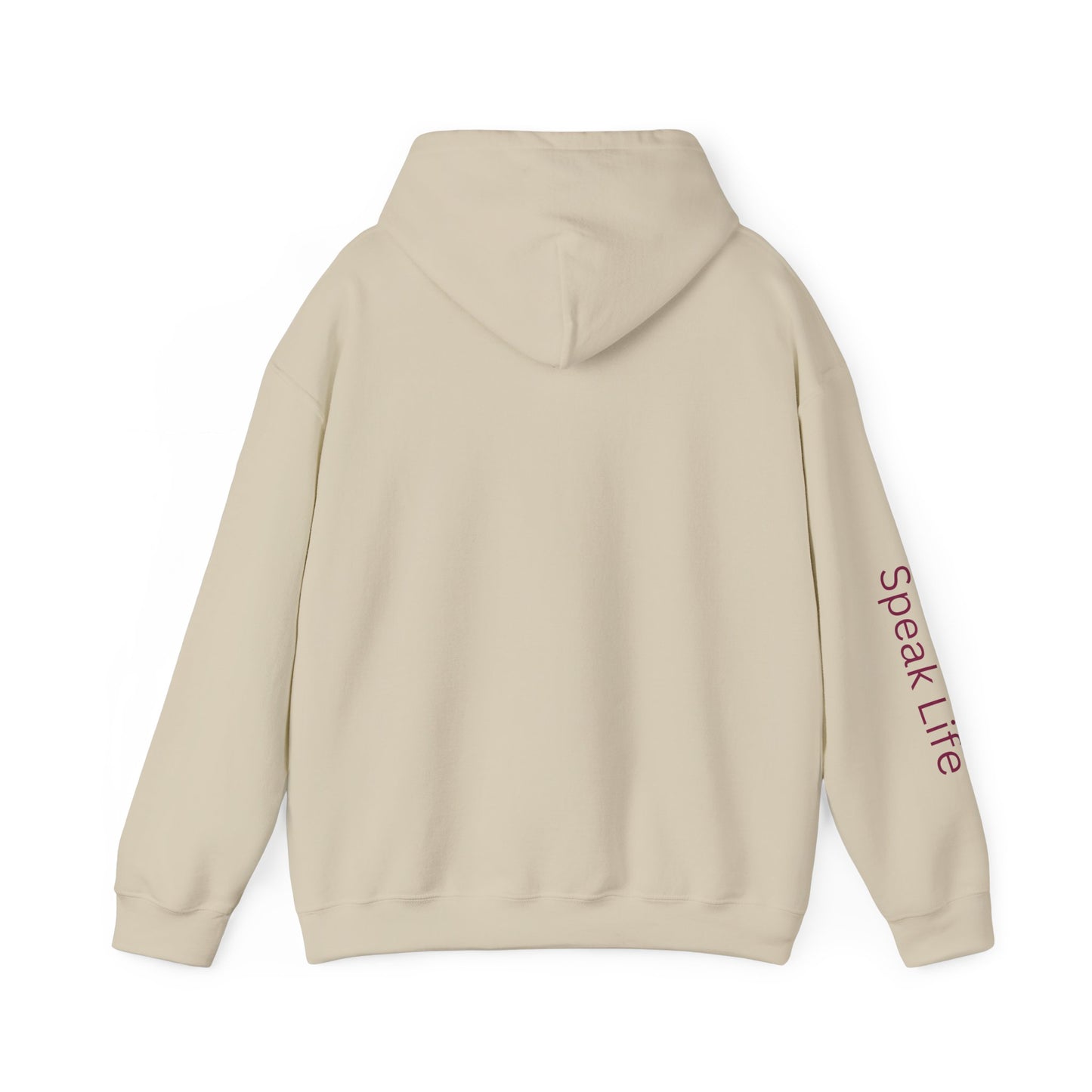 Psalm 46:5 'God Is Within Her' Hoodie; Faith-Inspired White Pullover with 'Speak Life' Sleeve