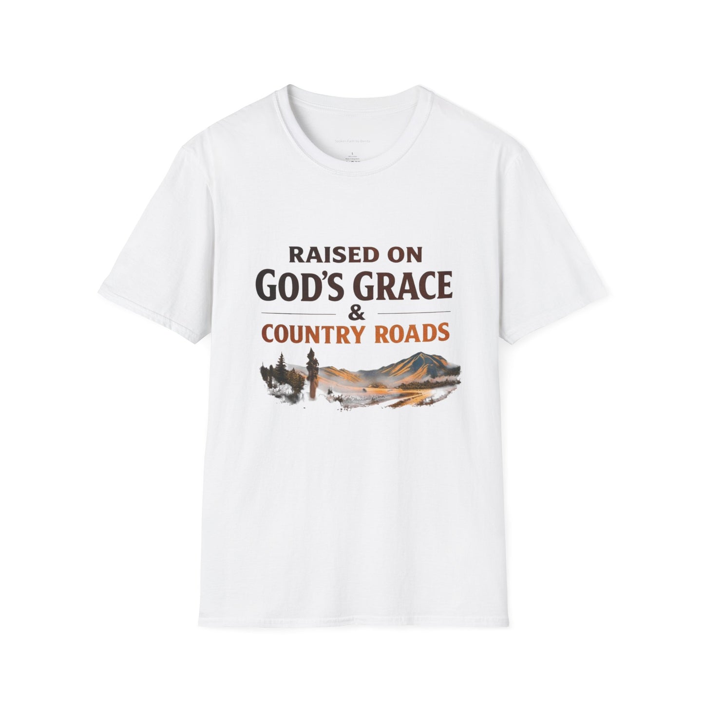 Raised on God's Grace & Country Roads T‑Shirt. Faithful Country Graphic Tee