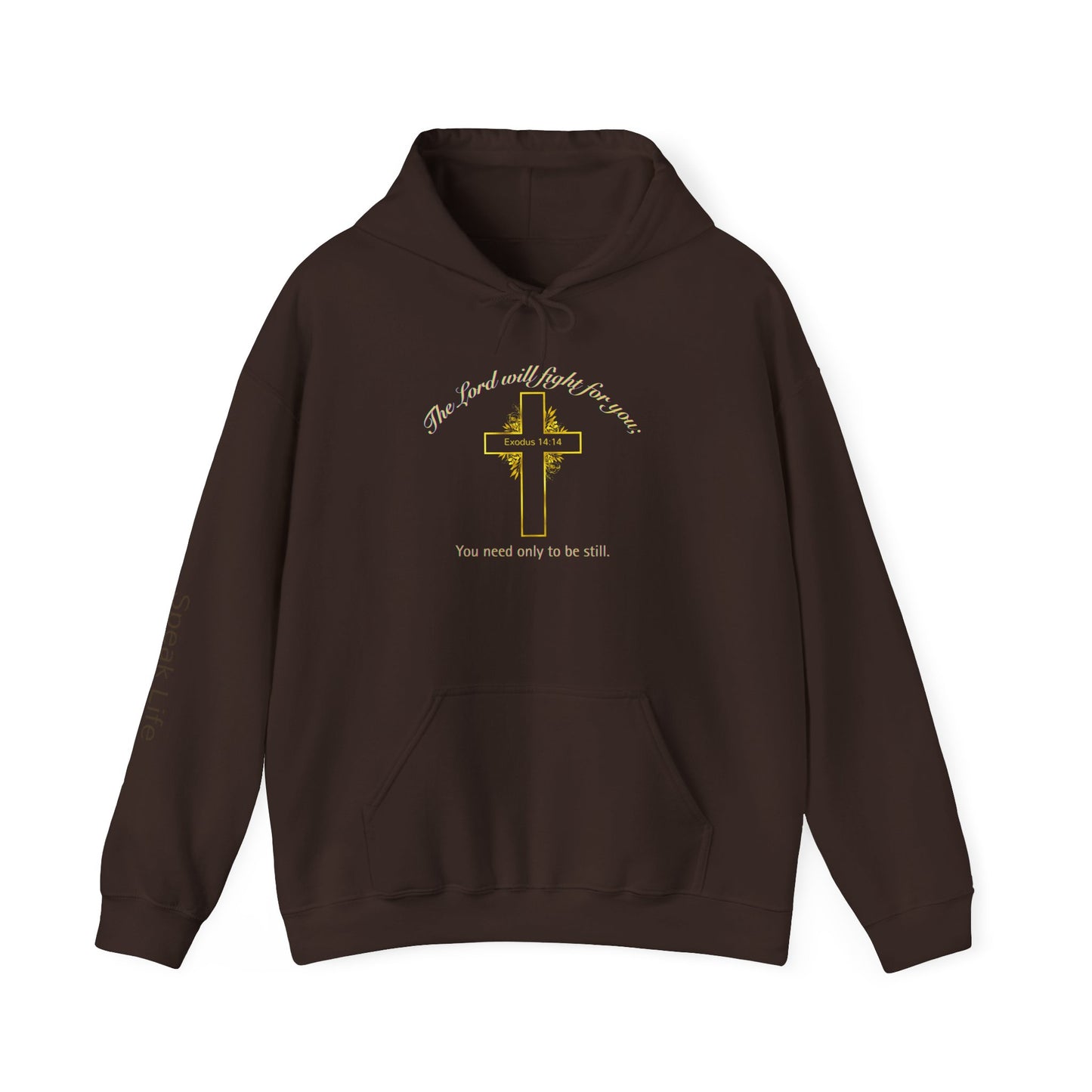 Christian Cross Hoodie  "The Lord will fight for you" Inspirational Faith Sweatshirt