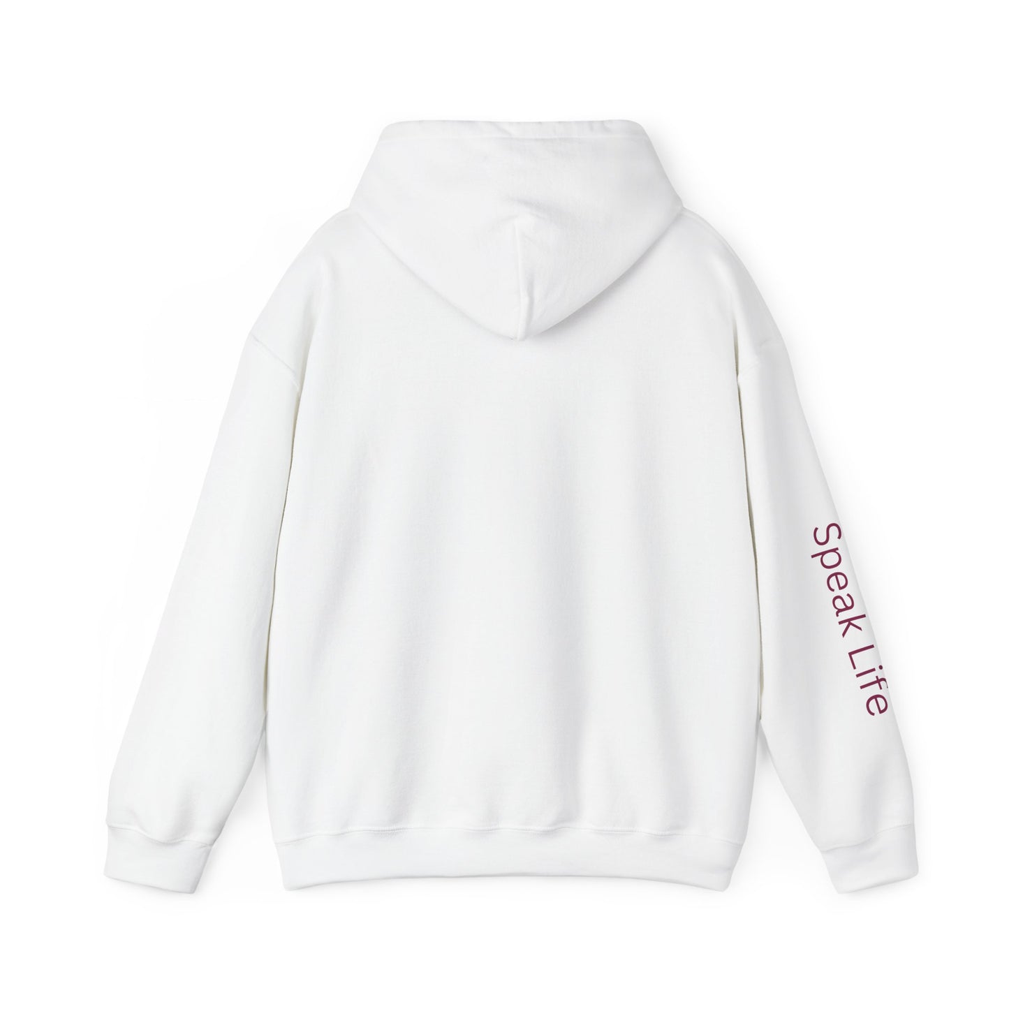Psalm 46:5 'God Is Within Her' Hoodie; Faith-Inspired White Pullover with 'Speak Life' Sleeve