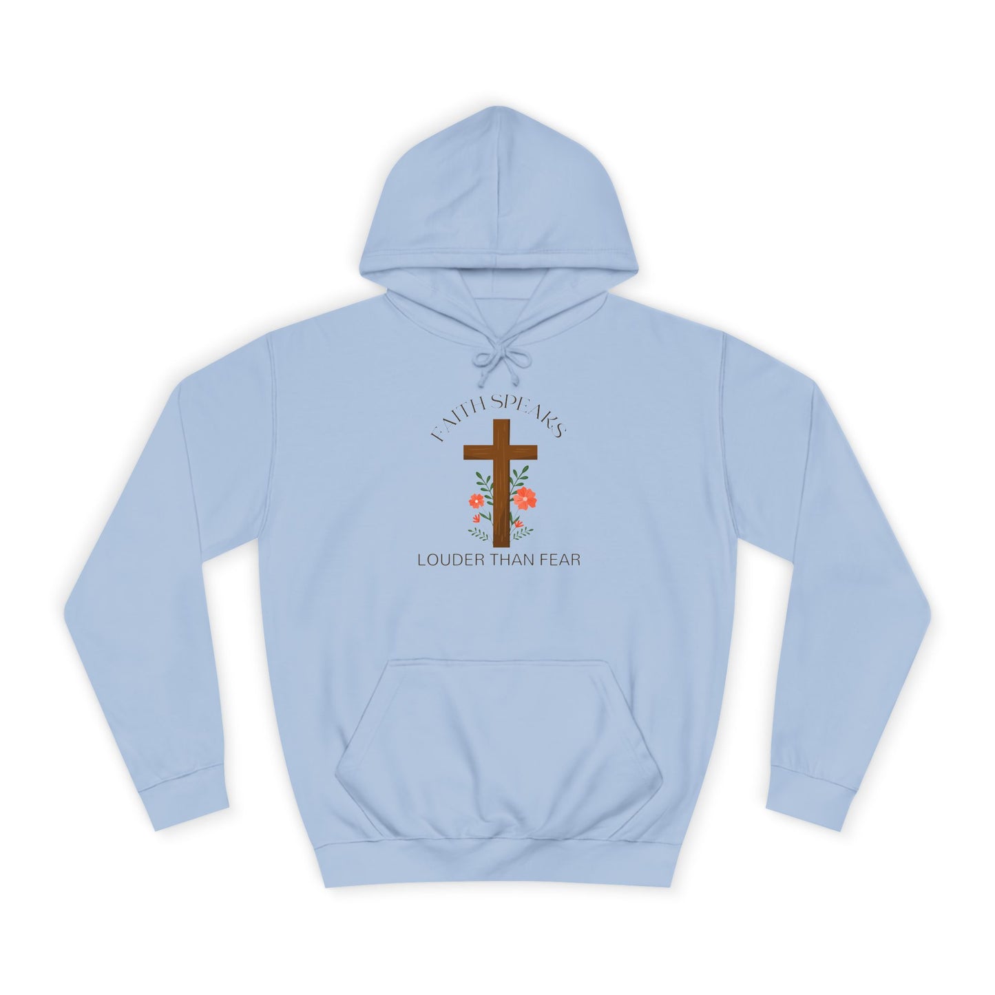 Christian Cross Hoodie - Floral Cross "Speak Life" Religious Pullover