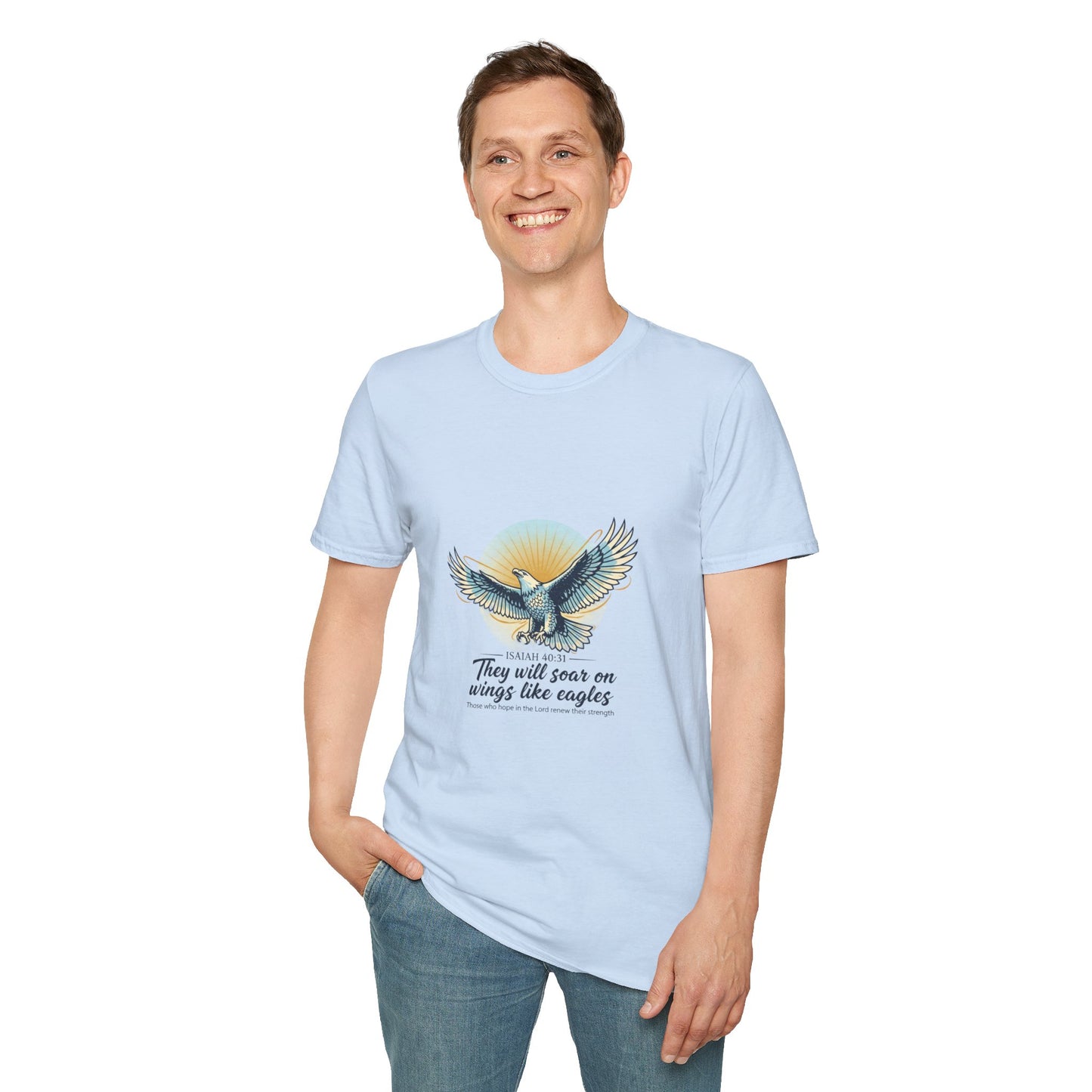 Eagle Wings Graphic T-Shirt "They will soar on wings like eagles" Inspirational Tee