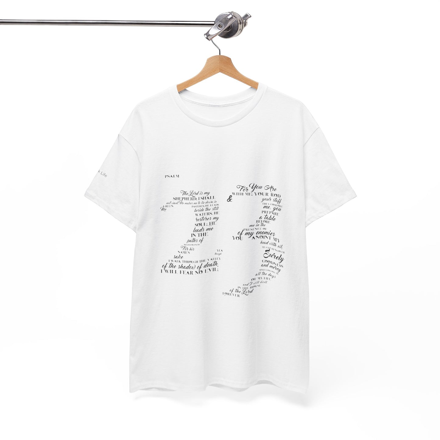 Psalm 23 T‑Shirt; from verse 1 to 6