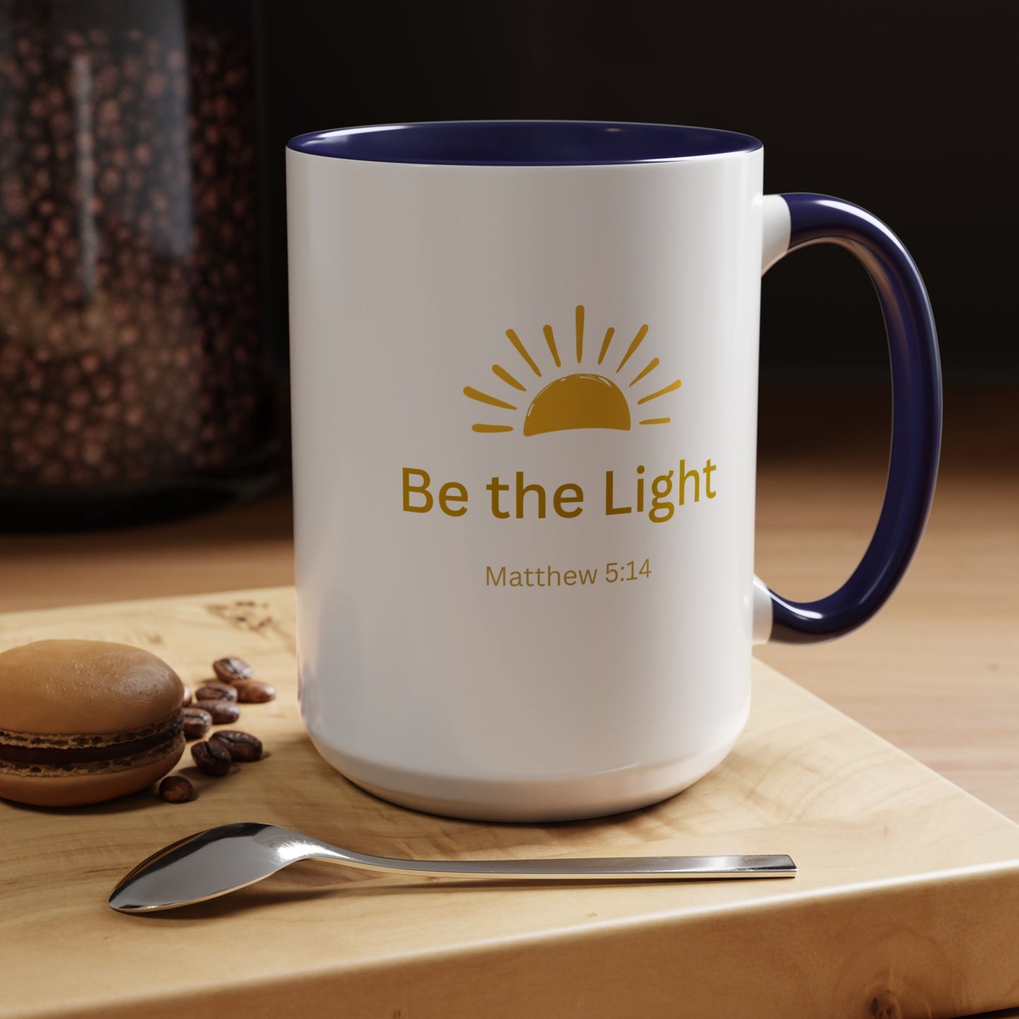 Be the Light Coffee Mug; Inspirational Christian Gift (Matthew 5:14)