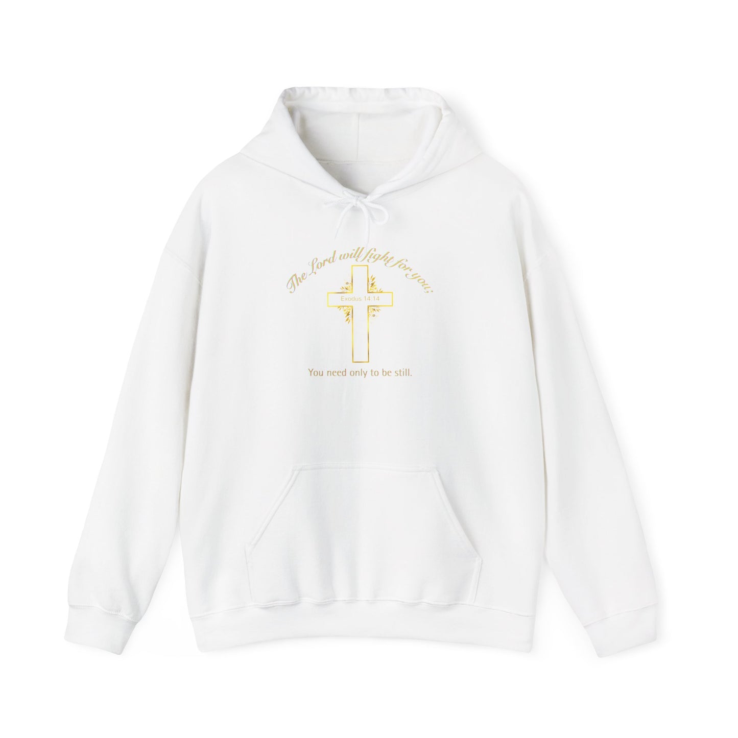 Christian Cross Hoodie  "The Lord will fight for you" Inspirational Faith Sweatshirt