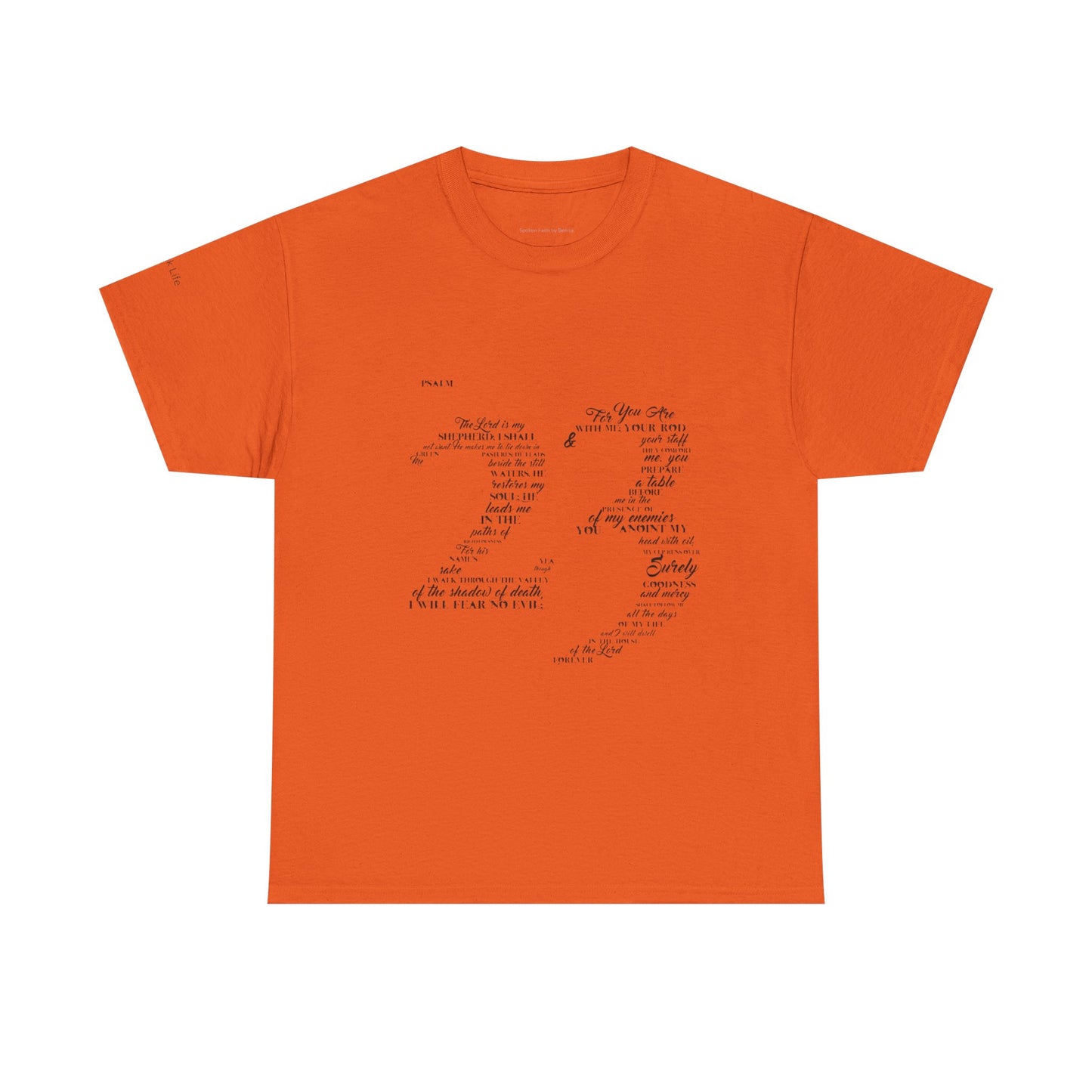 Psalm 23 T‑Shirt; from verse 1 to 6