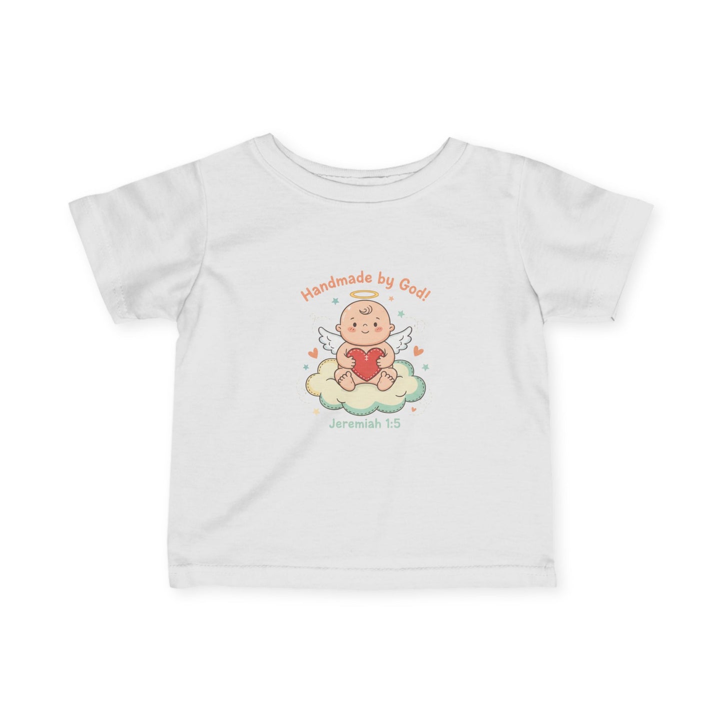 Baby Tee Handmade by God Cute Baby on Cloud (Jeremiah 1:5)