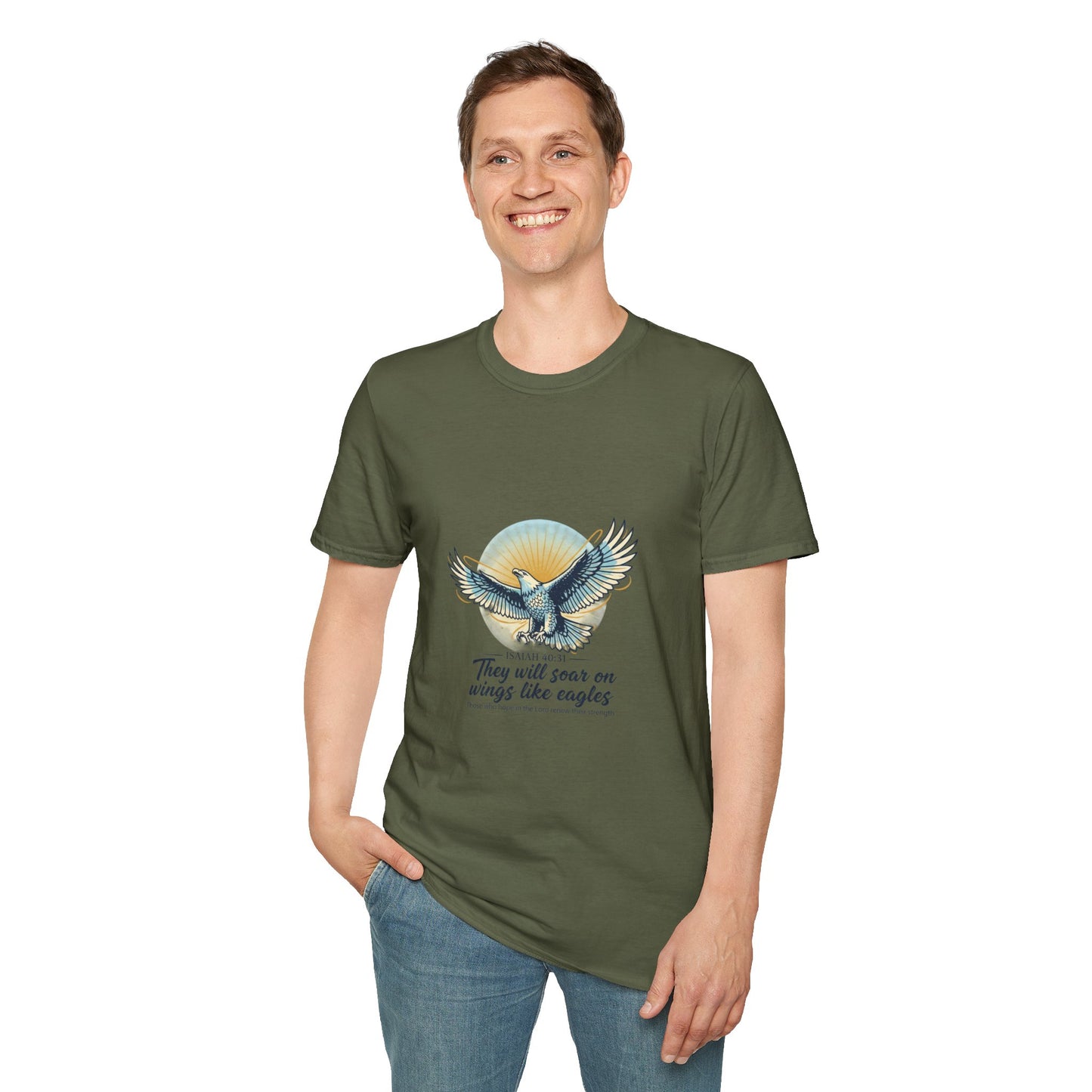 Eagle Wings Graphic T-Shirt "They will soar on wings like eagles" Inspirational Tee