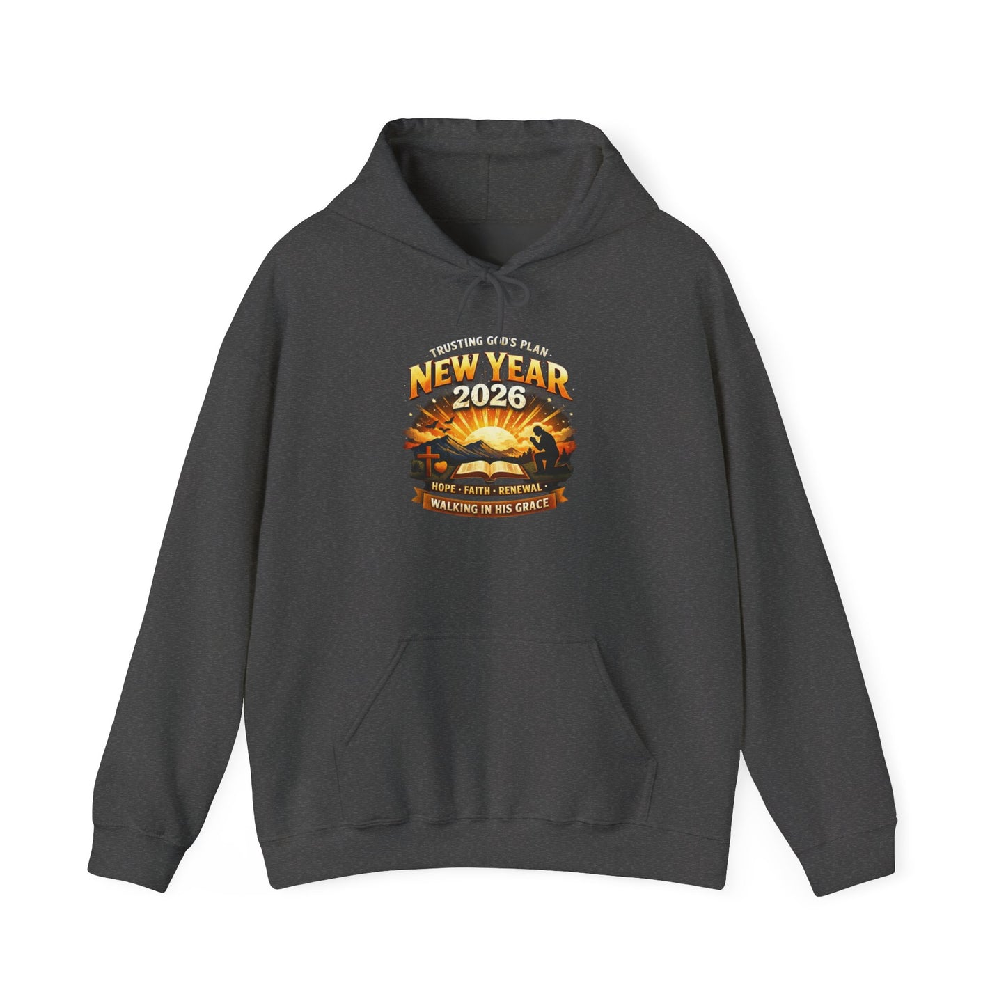 New Year 2026 Graphic Hoodie. Sunrise Celebration Pullover