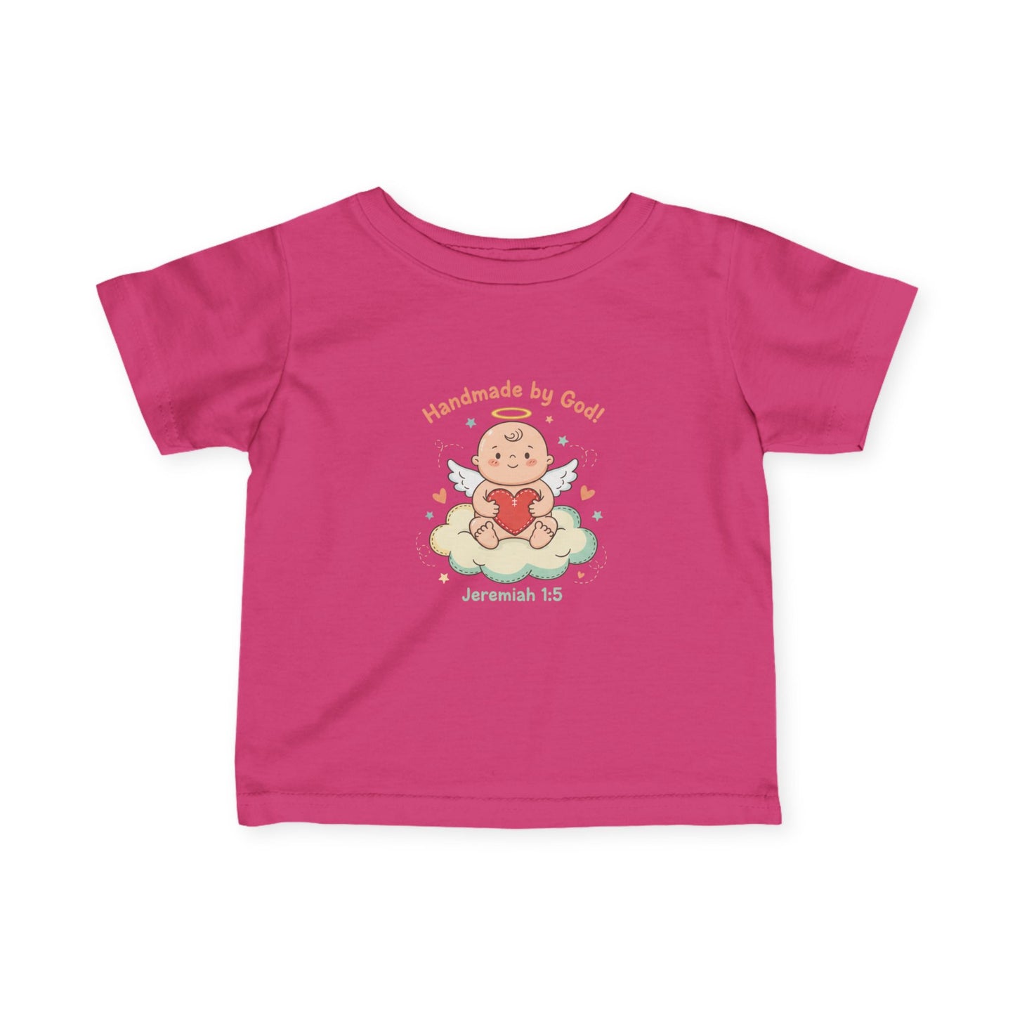 Baby Tee Handmade by God Cute Baby on Cloud (Jeremiah 1:5)