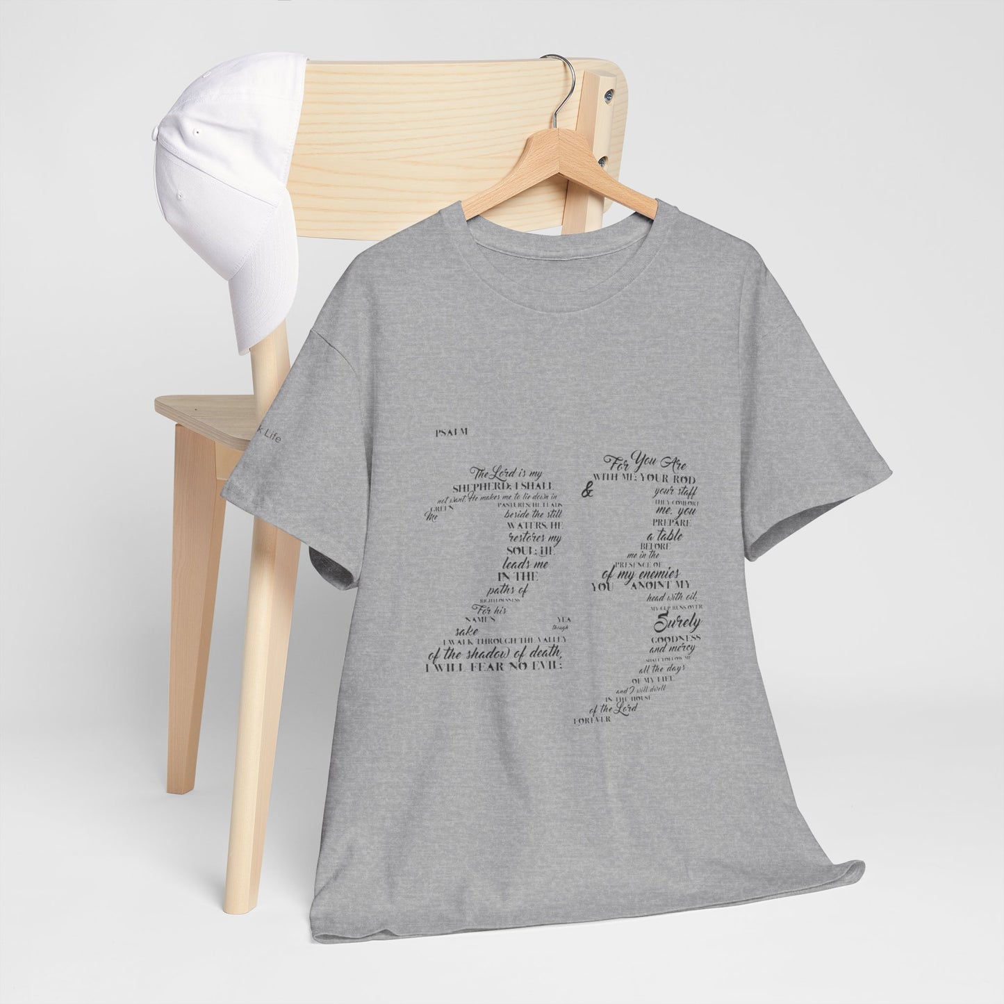 Psalm 23 T‑Shirt; from verse 1 to 6