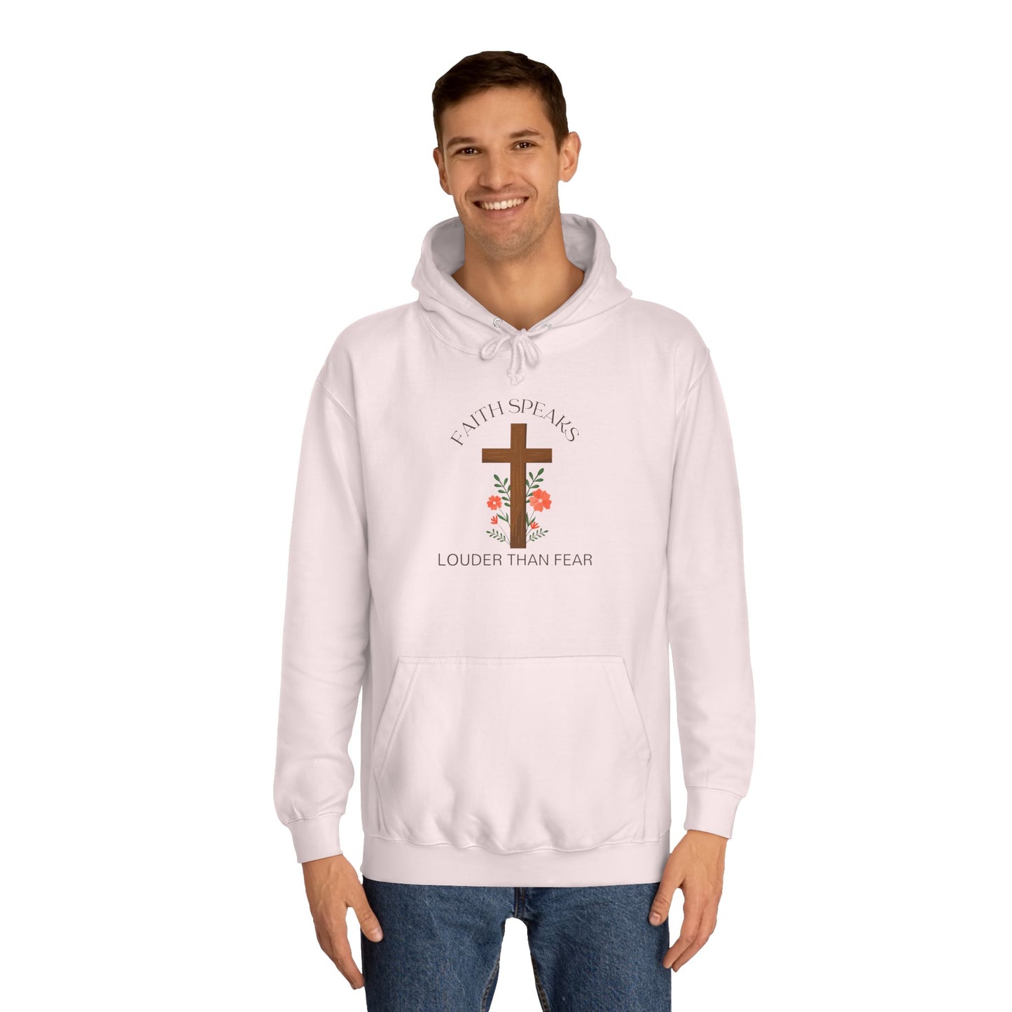 Christian Cross Hoodie - Floral Cross "Speak Life" Religious Pullover