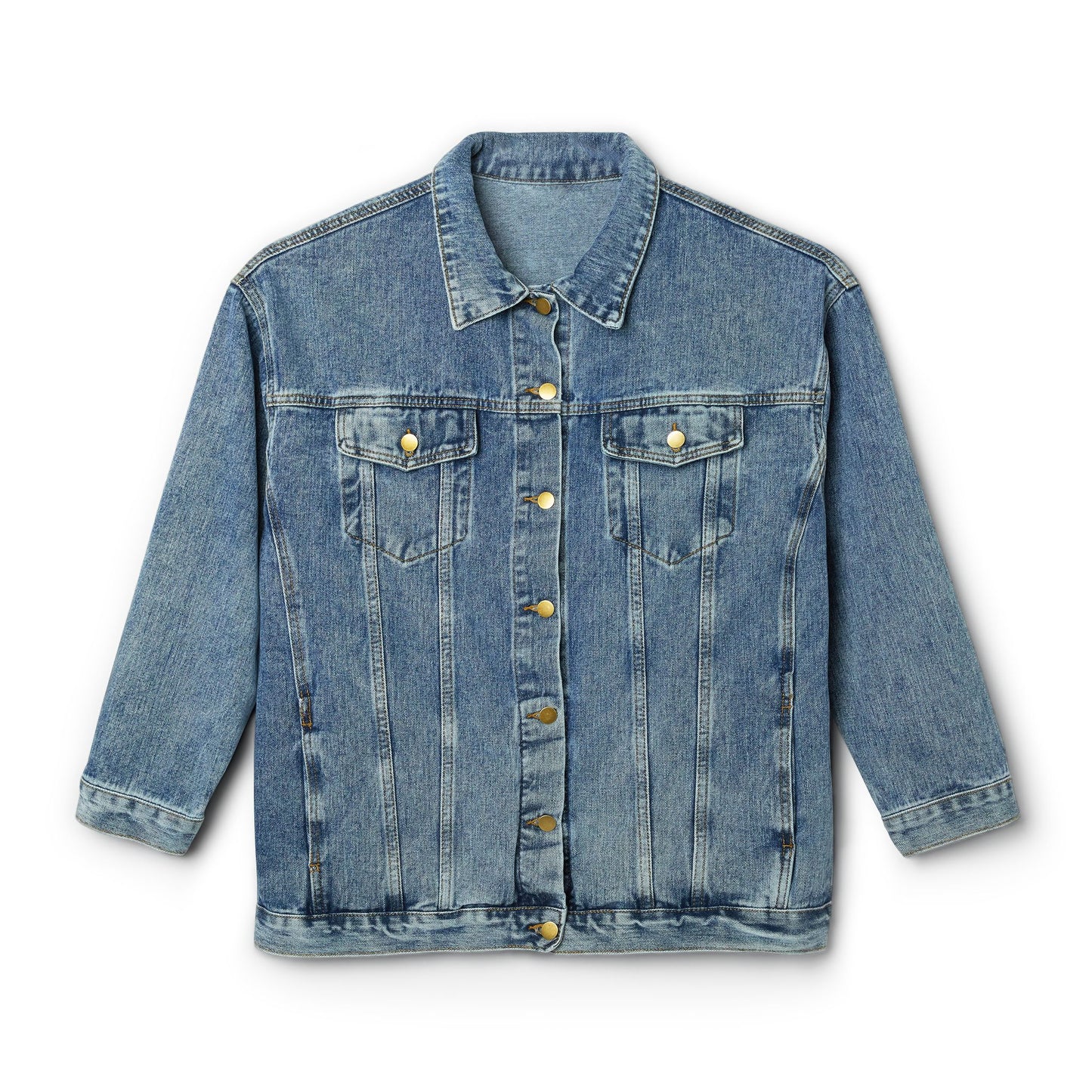 Denim Jacket "Daughter of the King" Floral Crown Back Graphic