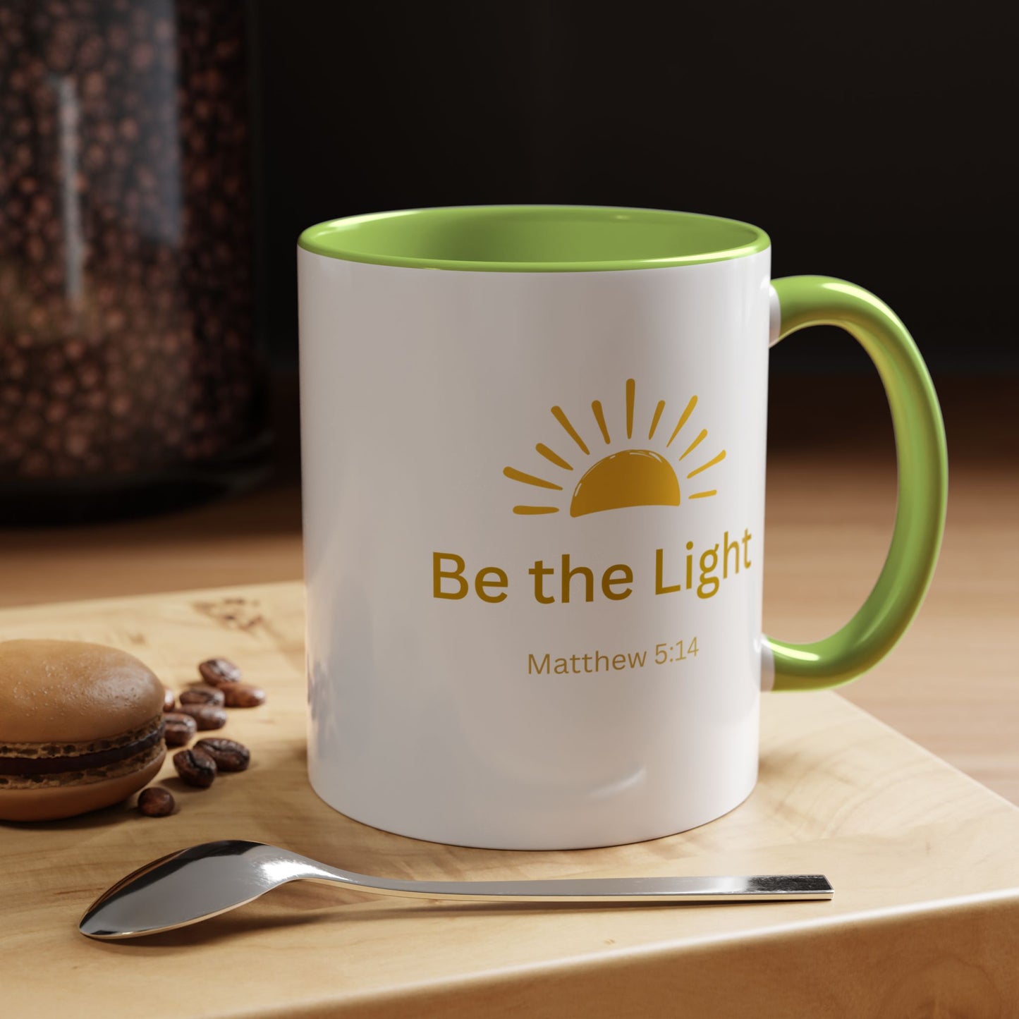 Be the Light Coffee Mug; Inspirational Christian Gift (Matthew 5:14)