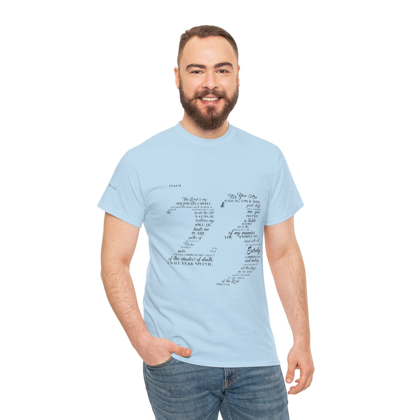 Psalm 23 T‑Shirt; from verse 1 to 6