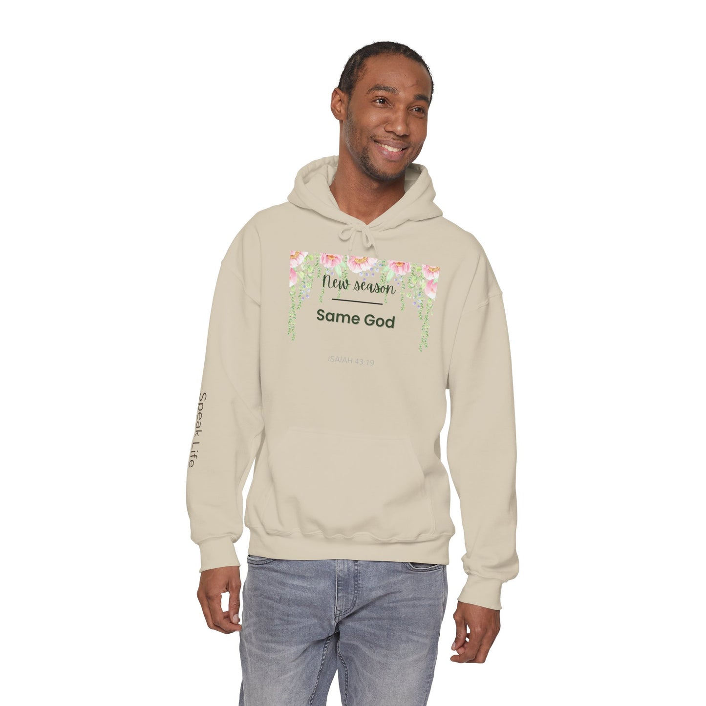 Same God Floral Hoodie  "New Season" Inspirational Christian Sweatshirt