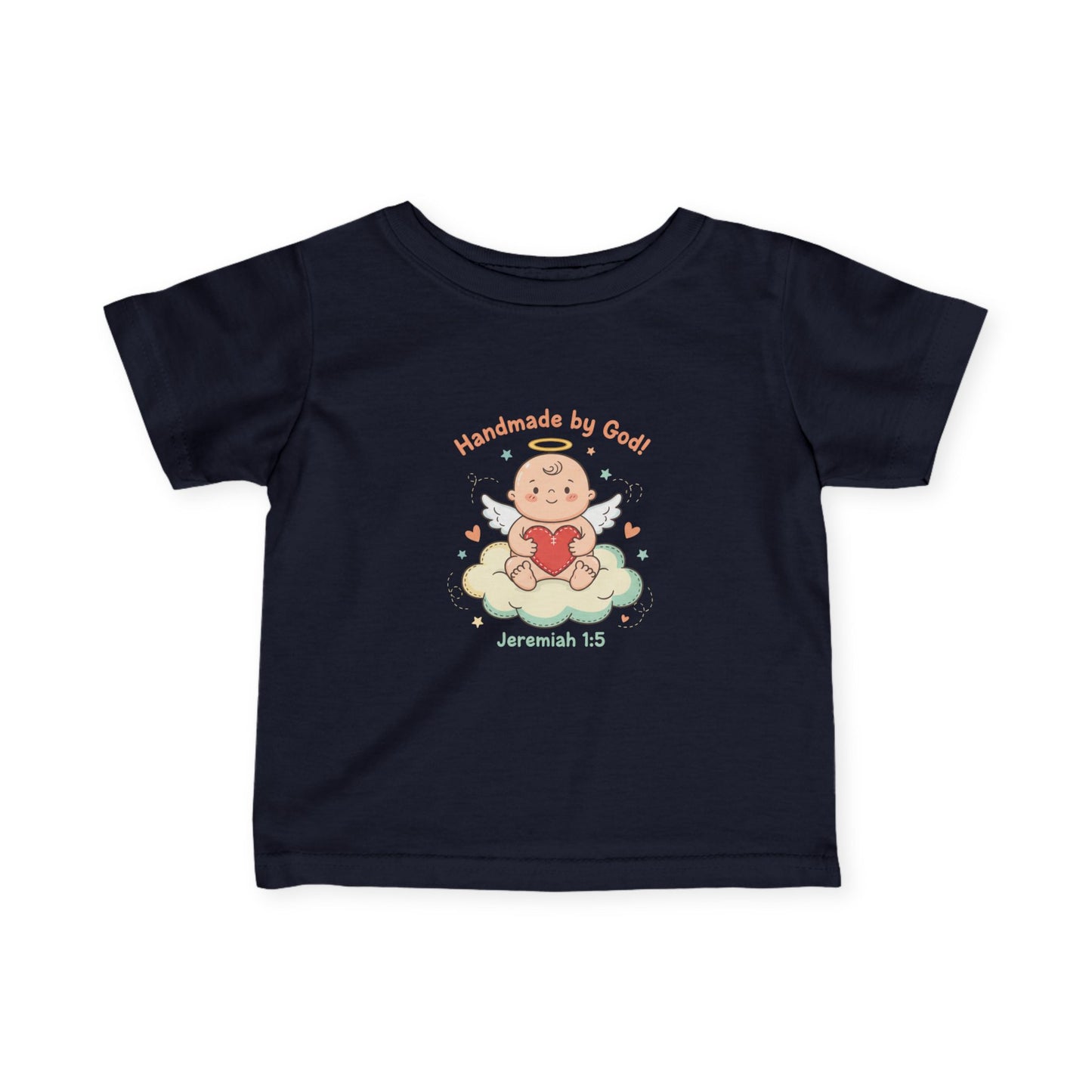 Baby Tee Handmade by God Cute Baby on Cloud (Jeremiah 1:5)