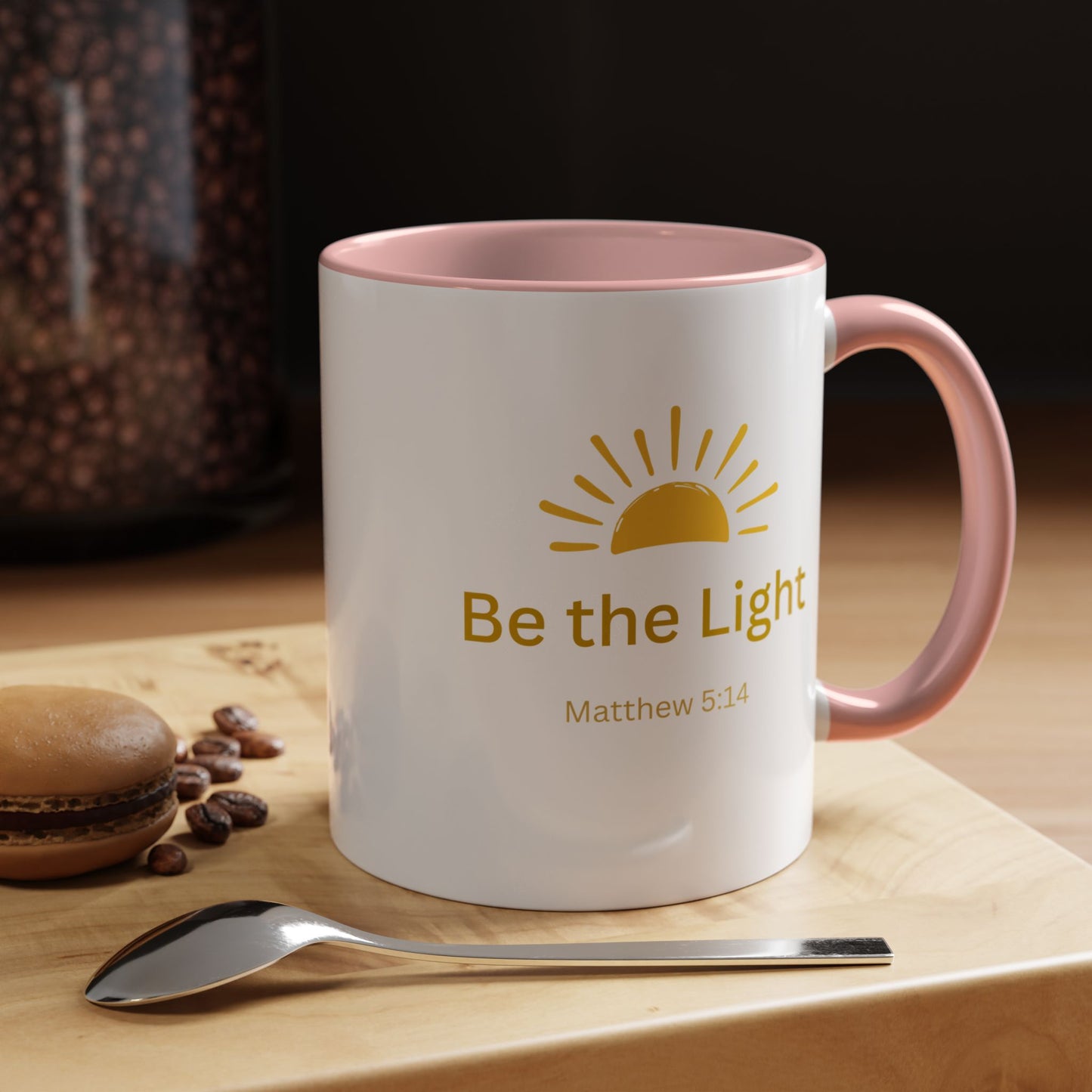 Be the Light Coffee Mug; Inspirational Christian Gift (Matthew 5:14)