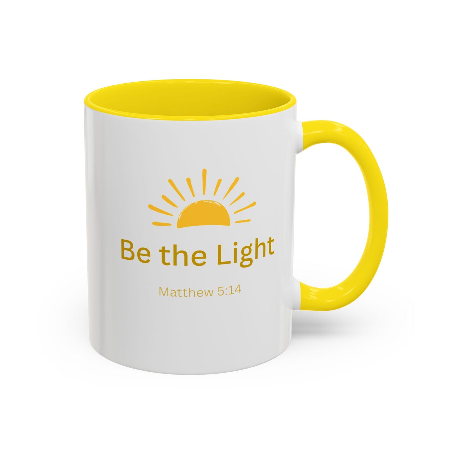 Be the Light Coffee Mug; Inspirational Christian Gift (Matthew 5:14)