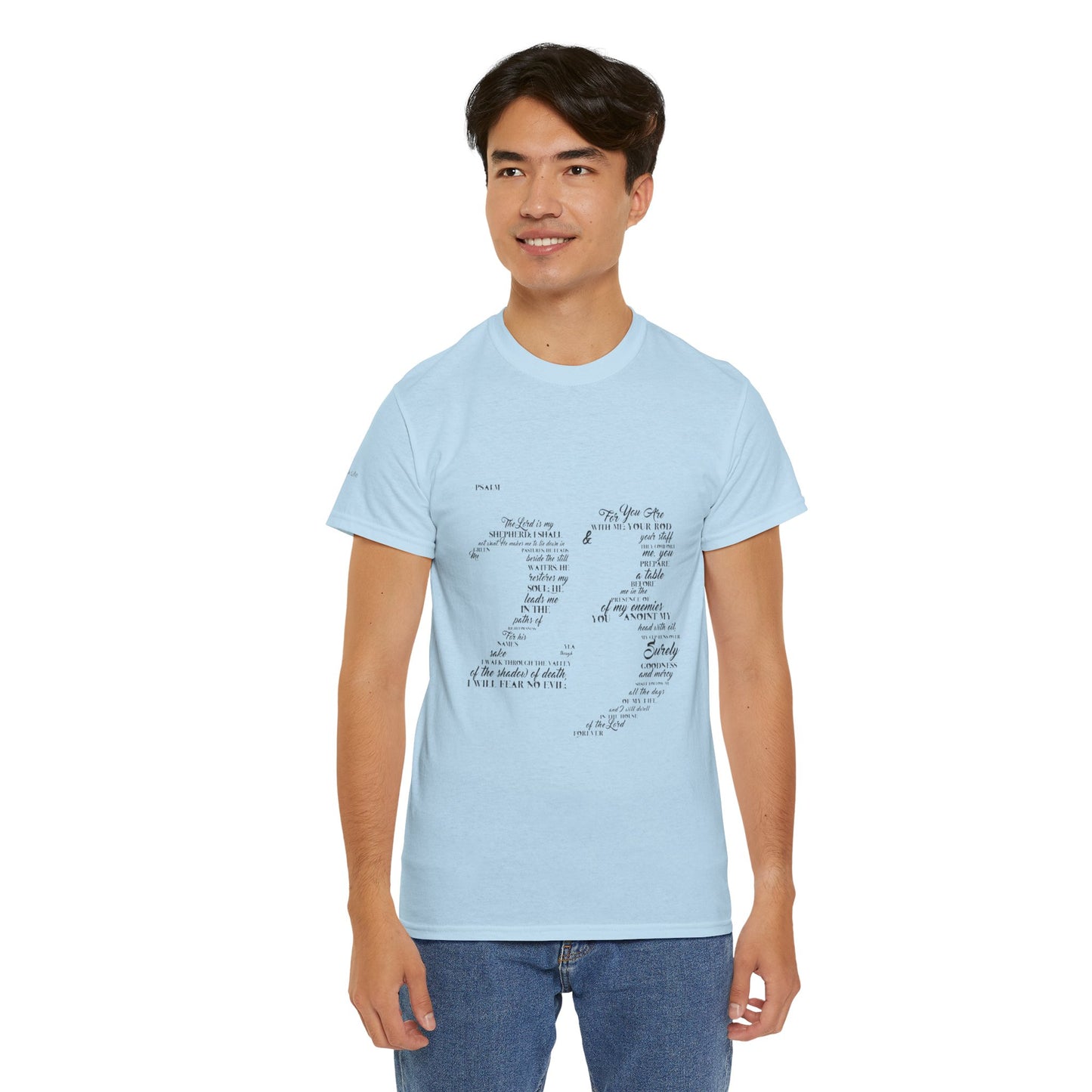 Psalm 23 T‑Shirt; from verse 1 to 6