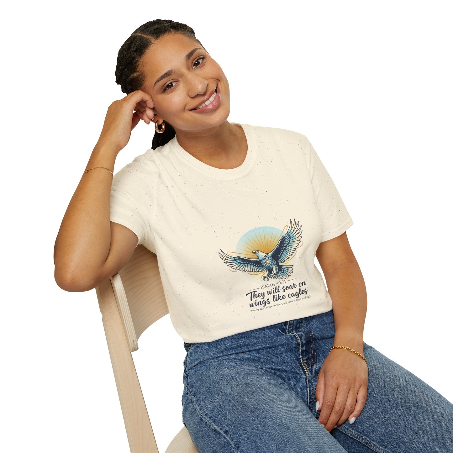 Eagle Wings Graphic T-Shirt "They will soar on wings like eagles" Inspirational Tee