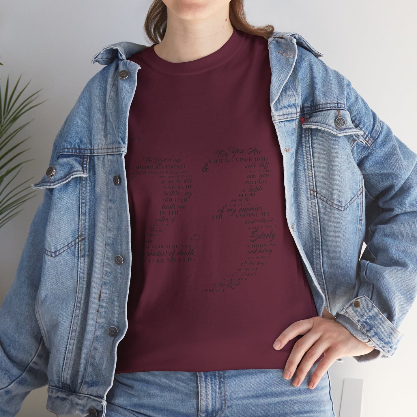 Psalm 23 T‑Shirt; from verse 1 to 6