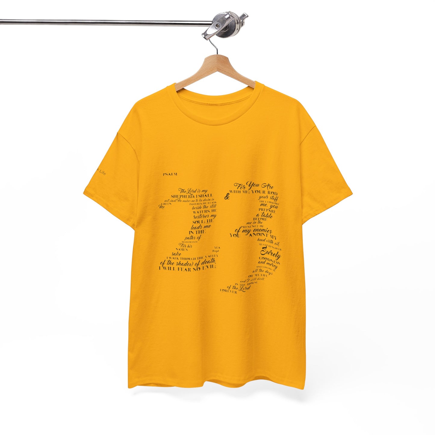 Psalm 23 T‑Shirt; from verse 1 to 6
