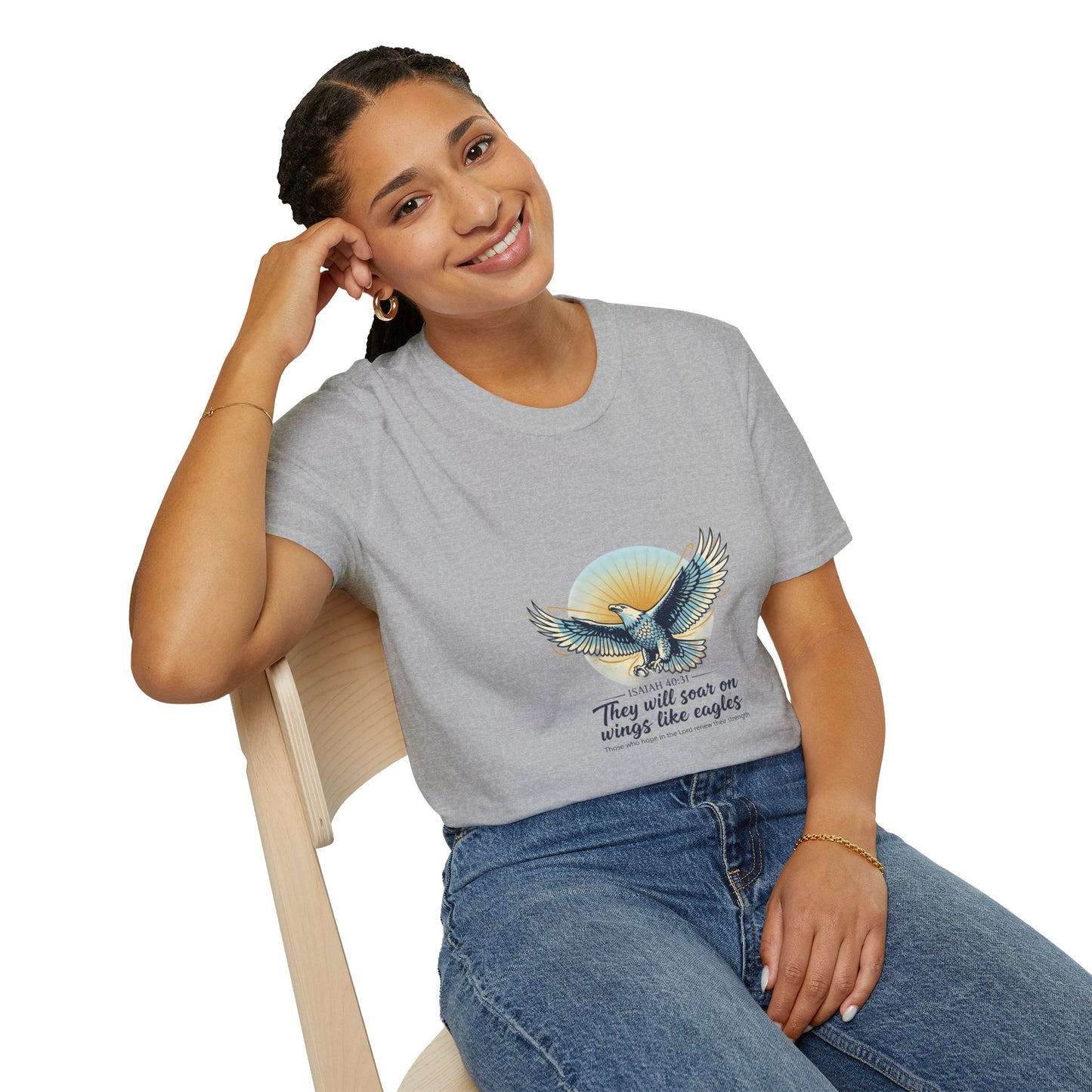 Eagle Wings Graphic T-Shirt "They will soar on wings like eagles" Inspirational Tee