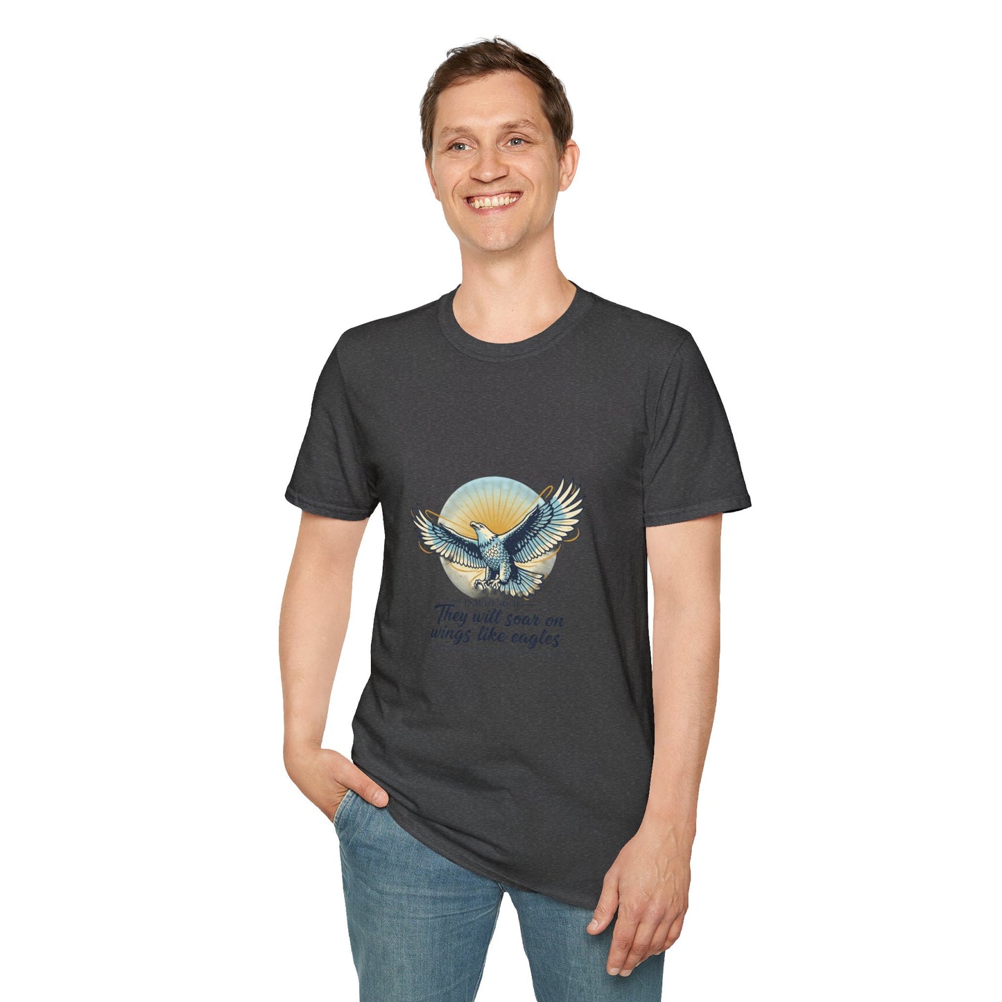 Eagle Wings Graphic T-Shirt "They will soar on wings like eagles" Inspirational Tee