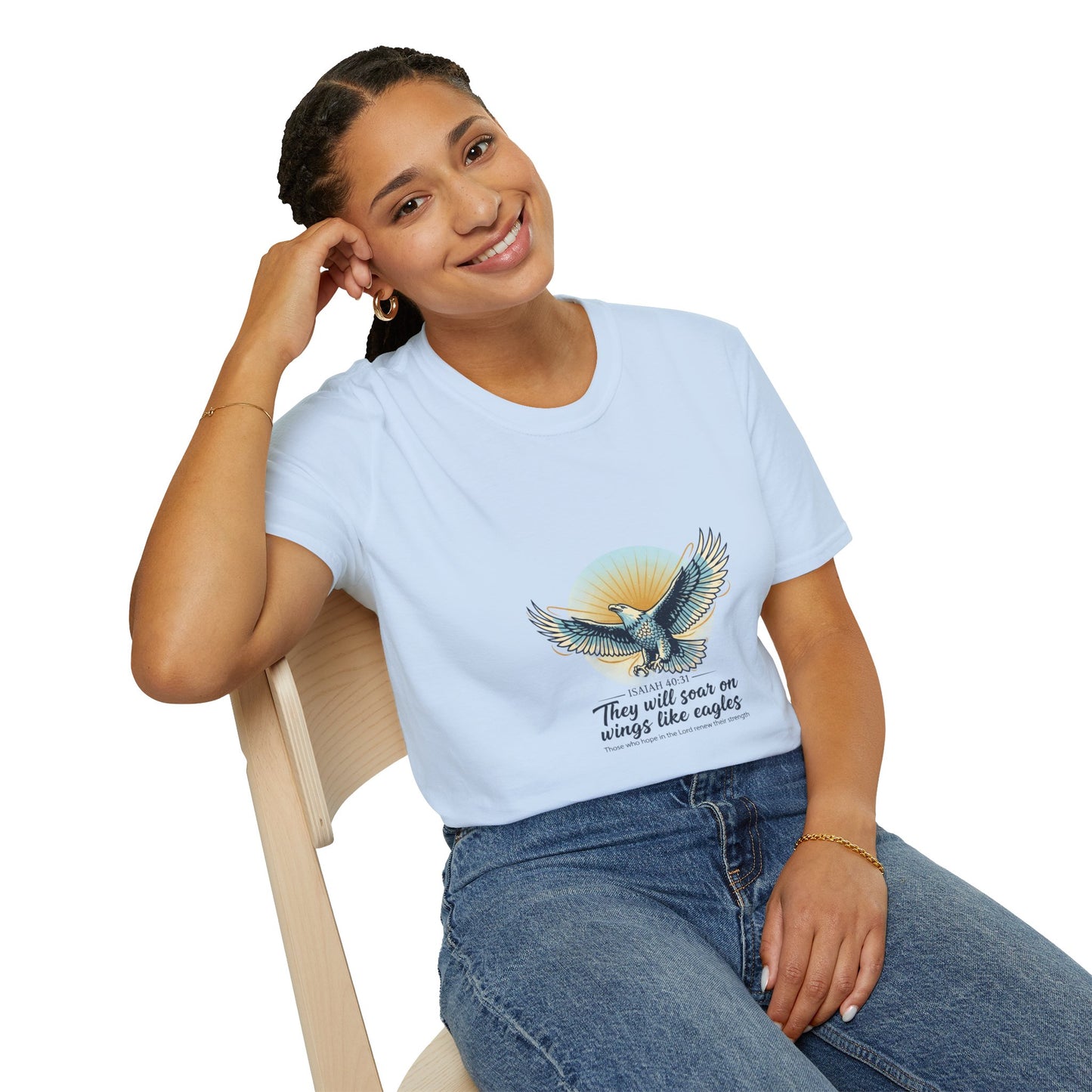 Eagle Wings Graphic T-Shirt "They will soar on wings like eagles" Inspirational Tee