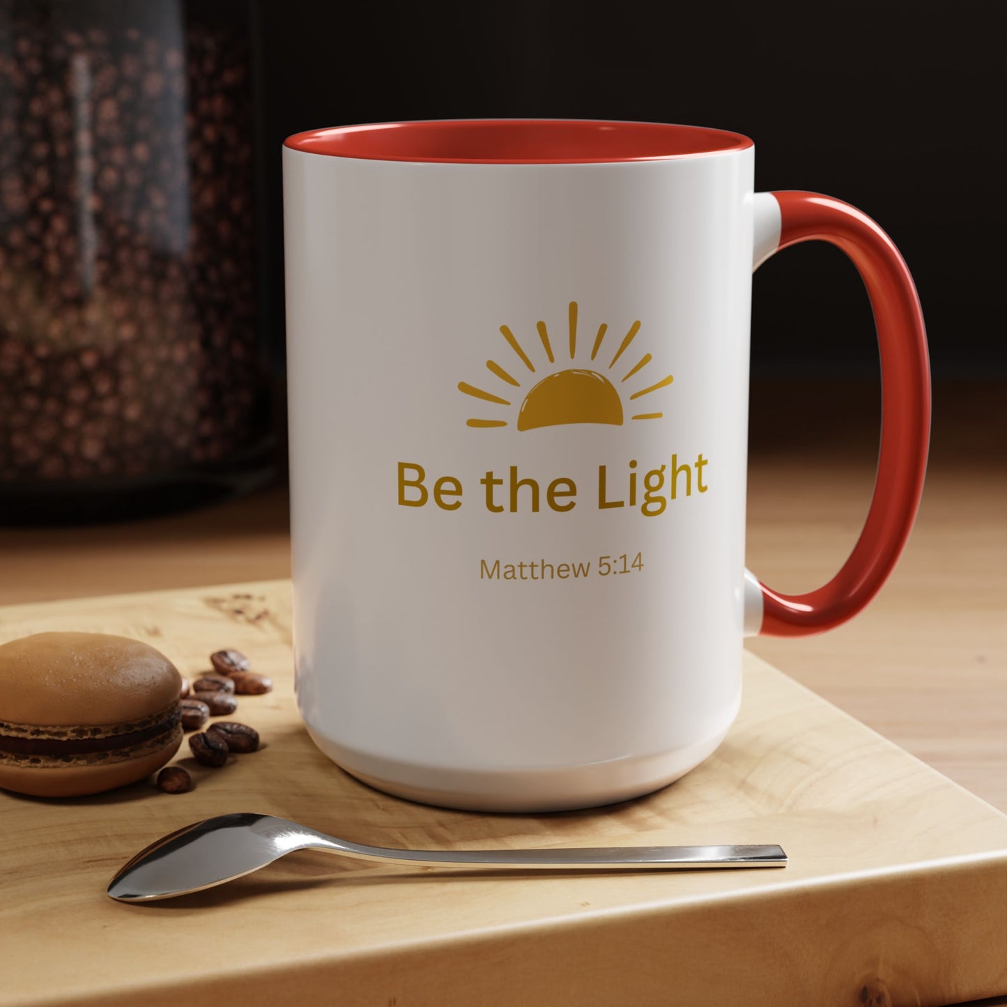Be the Light Coffee Mug; Inspirational Christian Gift (Matthew 5:14)
