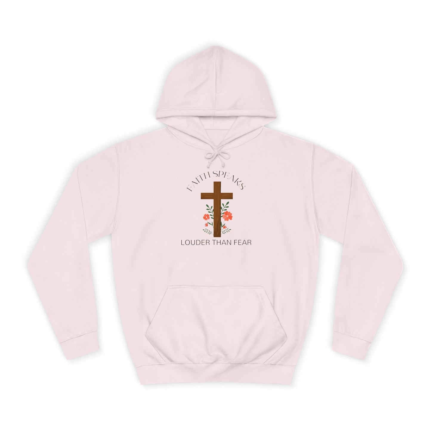 Christian Cross Hoodie - Floral Cross "Speak Life" Religious Pullover