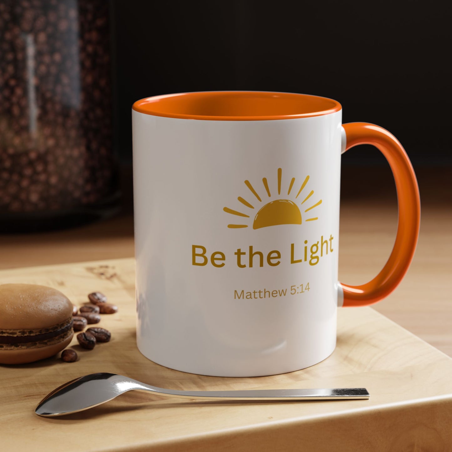 Be the Light Coffee Mug; Inspirational Christian Gift (Matthew 5:14)
